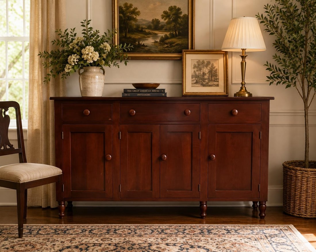 Tom Seely Solid Cherry Dining Buffet Sideboard - 10