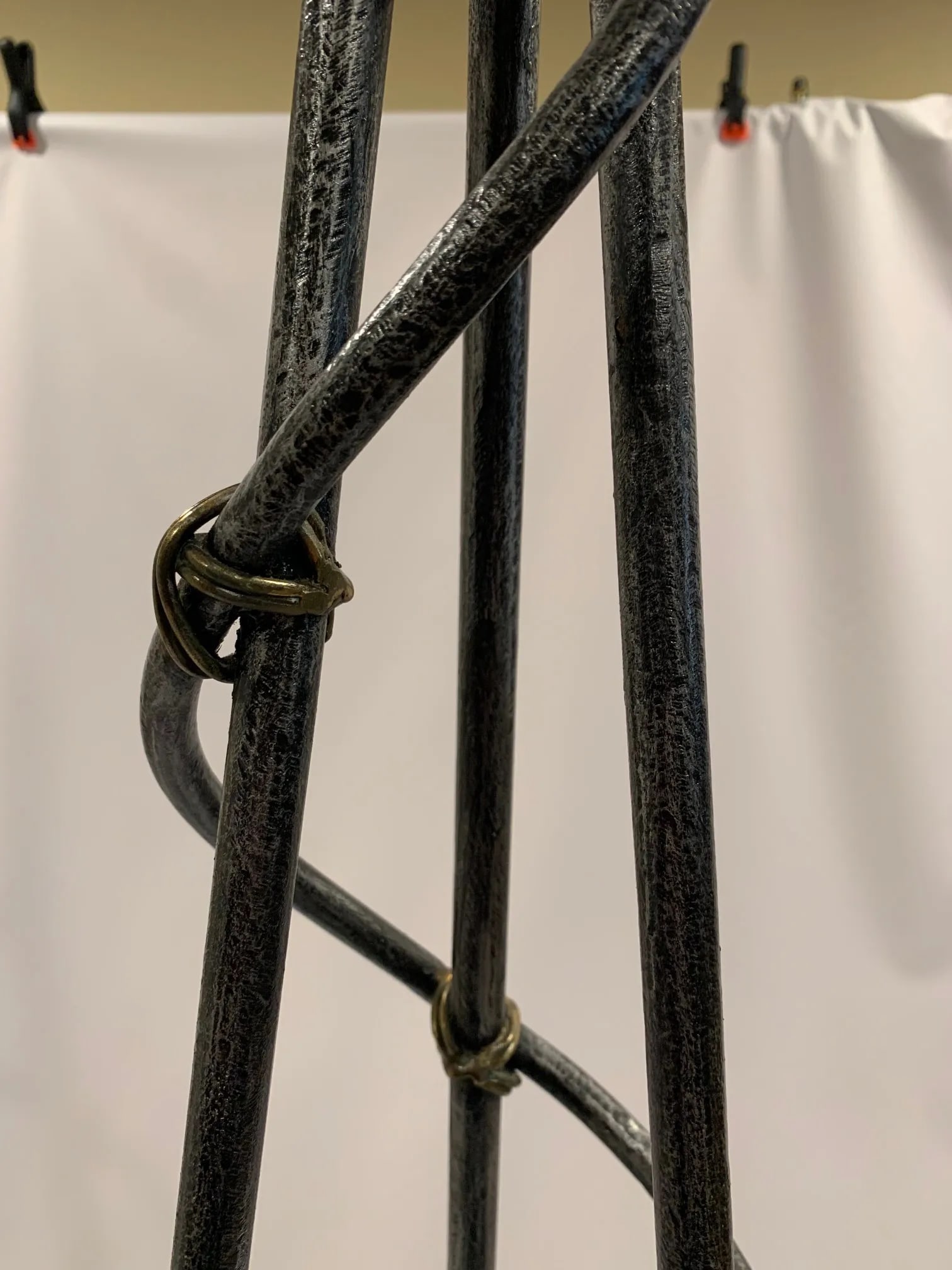 Maitland Smith 3 Tier Spiral Iron & Glass Etagere Shelves - 5