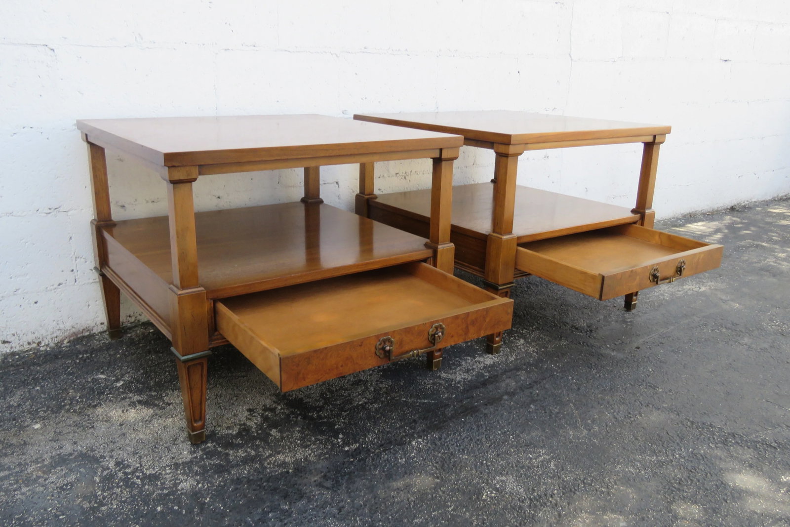 Century Mid Century Modern Nightstands Side End Bedside Tables - a Pair - 2