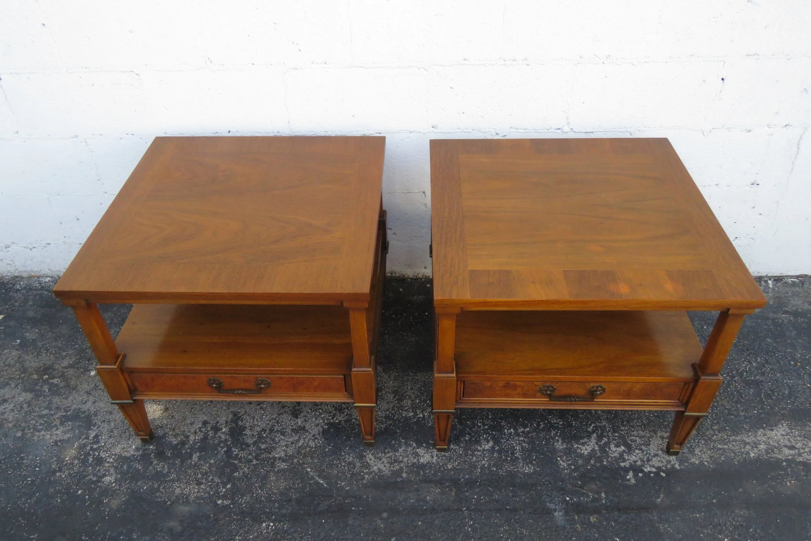 Century Mid Century Modern Nightstands Side End Bedside Tables - a Pair - 8