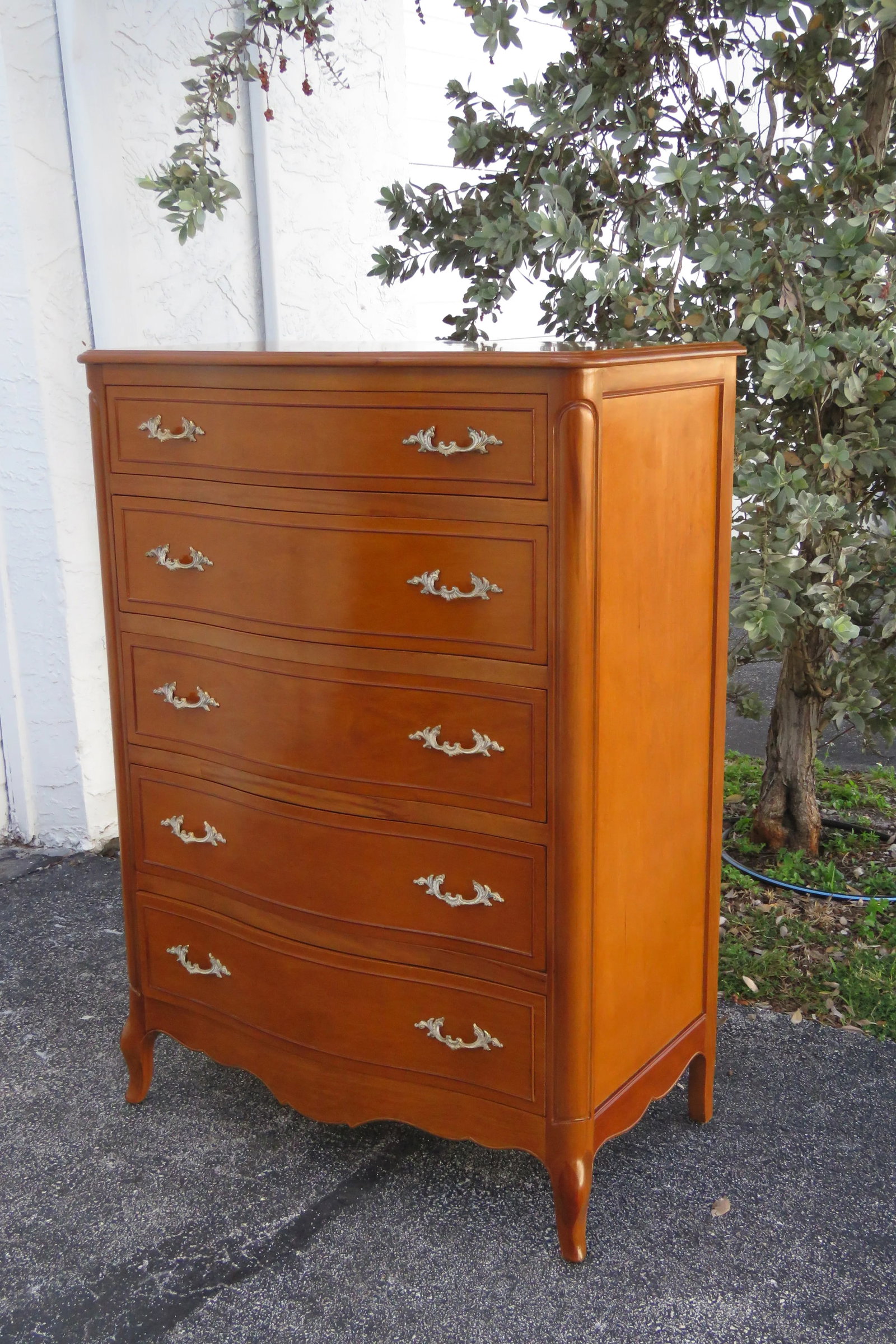 French Cherry Serpentine Front Chest of Drawers by Drexel Furniture - 10