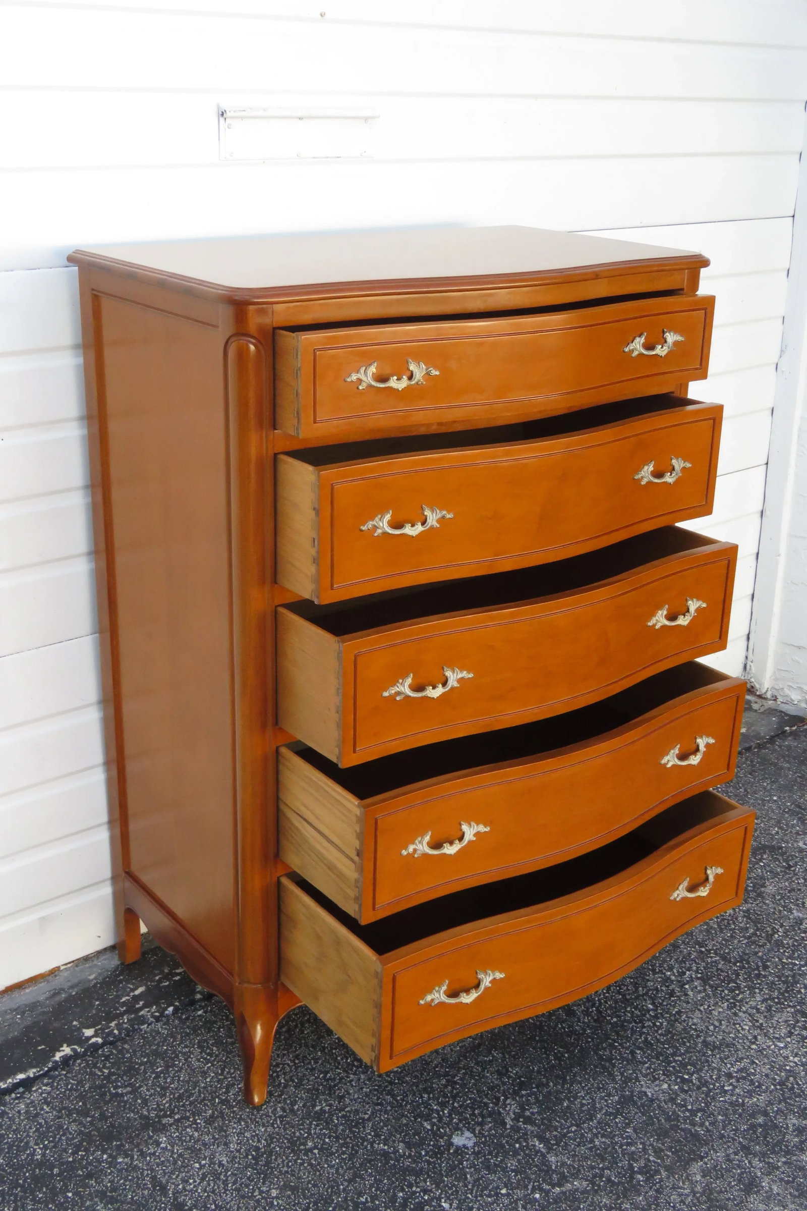 French Cherry Serpentine Front Chest of Drawers by Drexel Furniture - 2