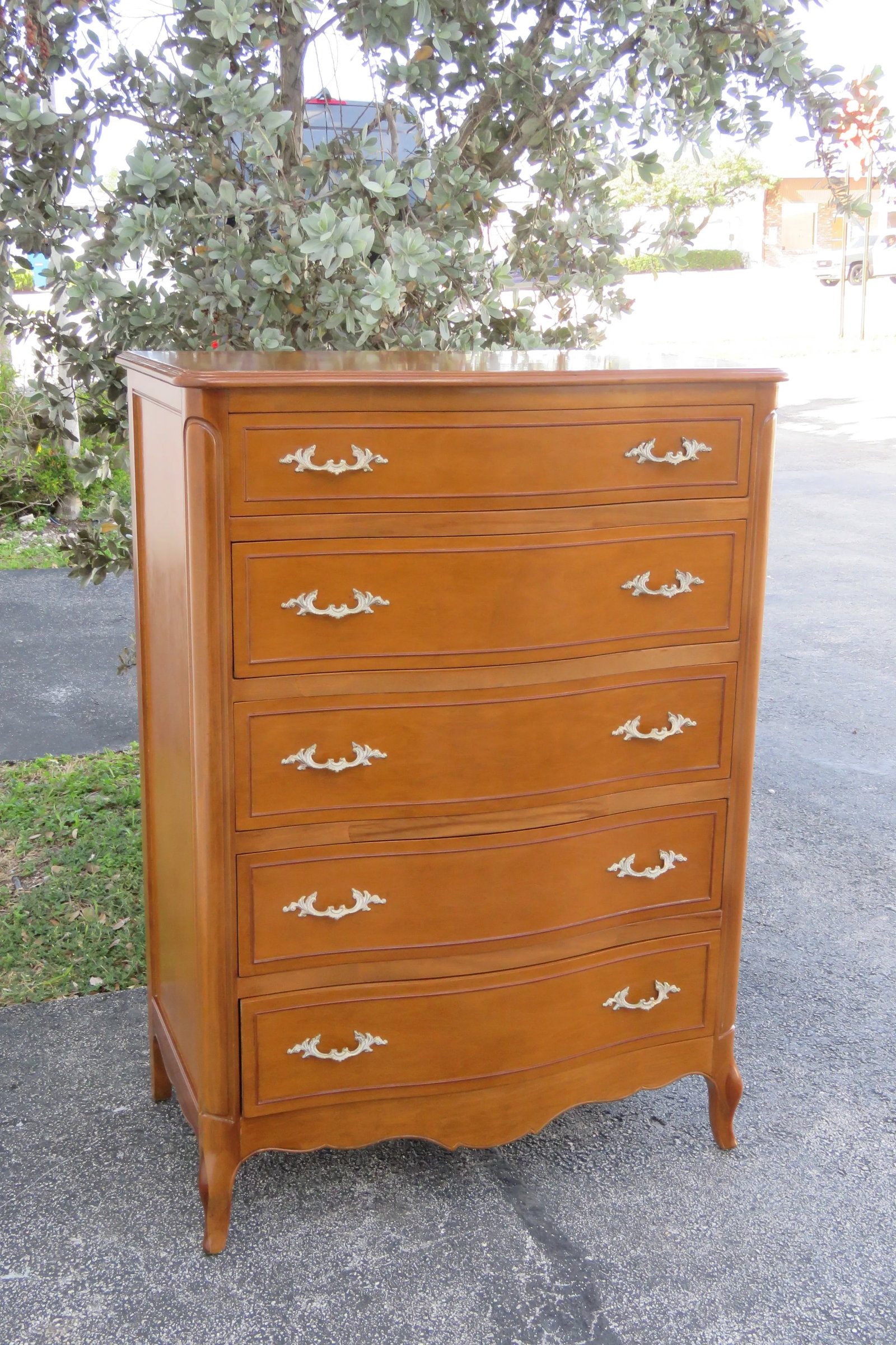 French Cherry Serpentine Front Chest of Drawers by Drexel Furniture - 7