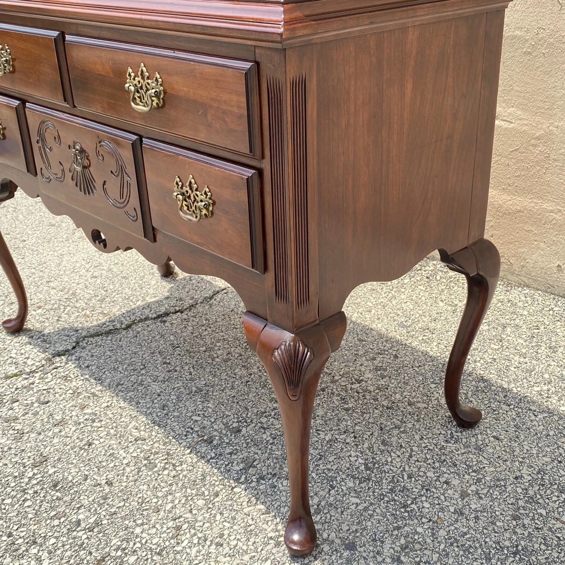 Vintage Thomasville Queen Anne Style Cherry Wood Highboy Tall Chest Dresser - 12
