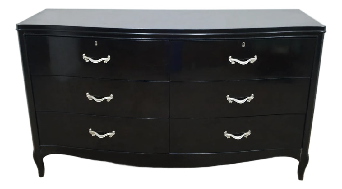 Ralph Lauren Dresser With Protective Glass Top: Standard Dresser by Ralph Lauren. Store item #549. It features drawers and cabriole legs. Condition: Alterations: Restored Imperfections: Some Imperfections Condition Notes: Scratches, touch-ups and
