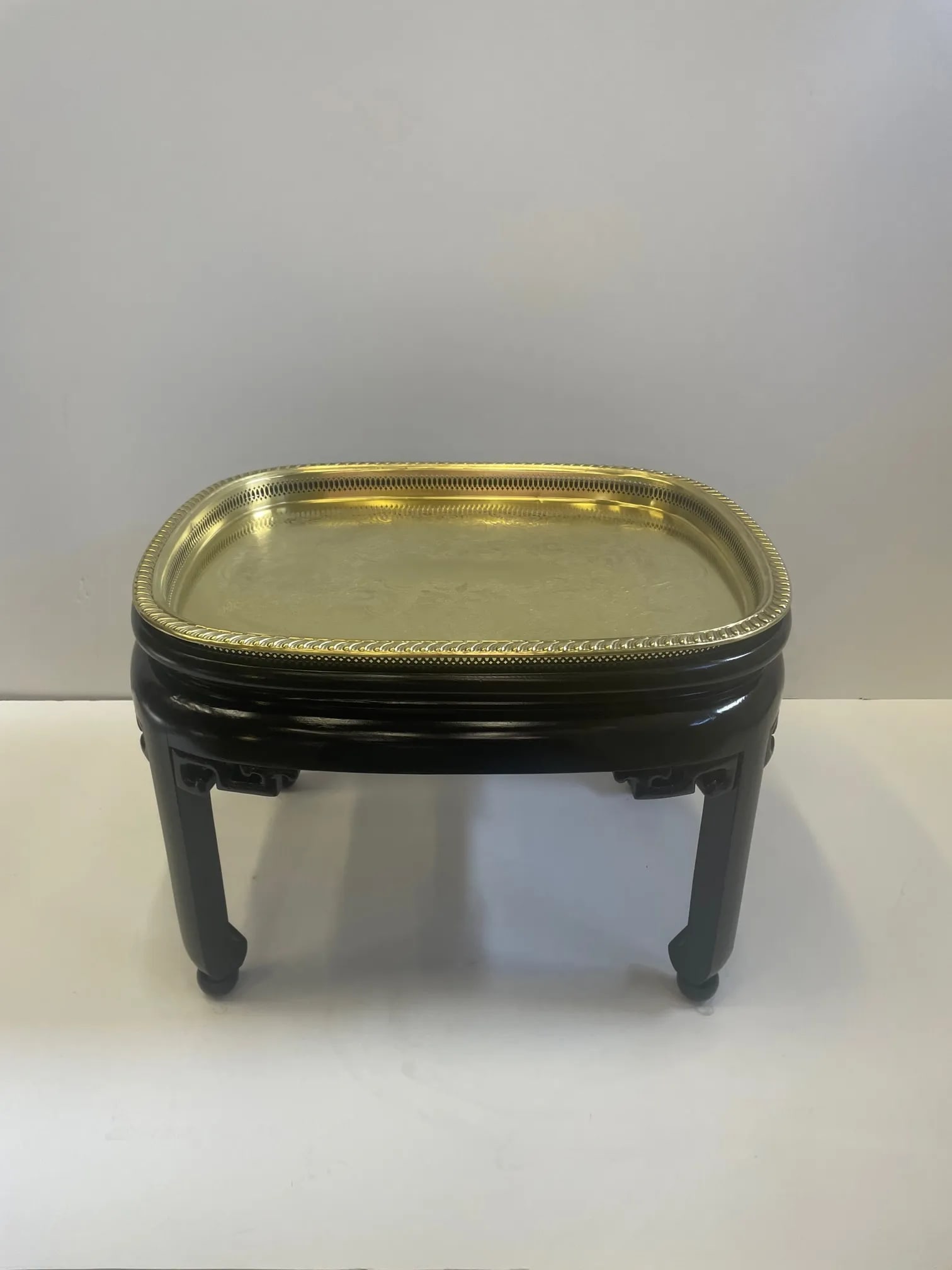 Baker Brass Tray Coffee Table With Ebonized Base - 11