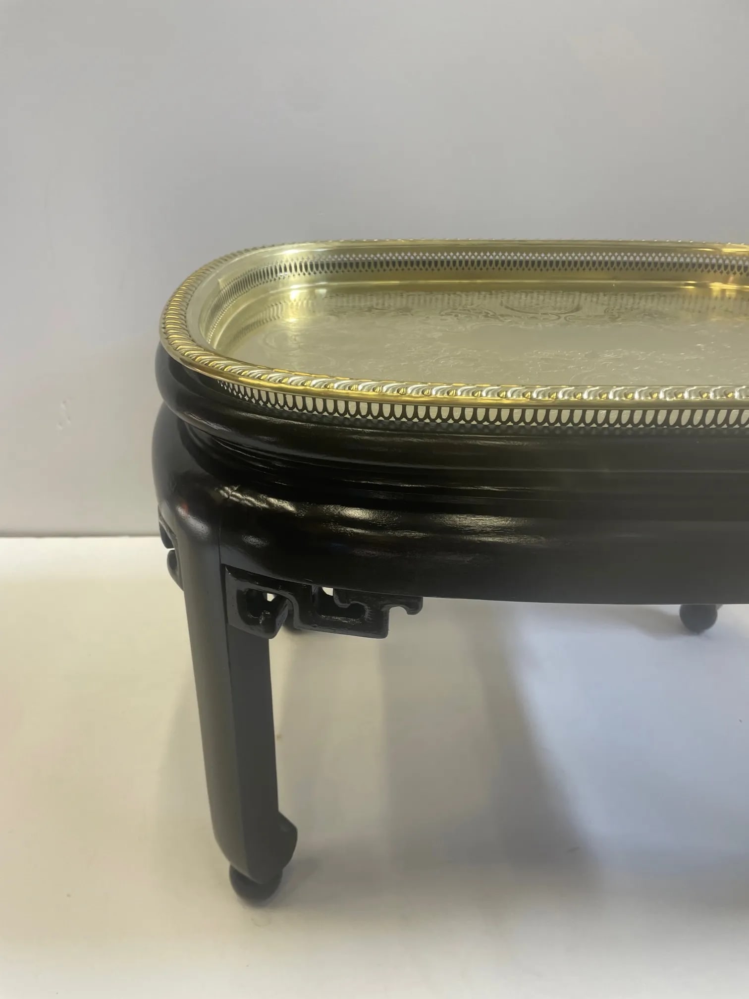 Baker Brass Tray Coffee Table With Ebonized Base - 5
