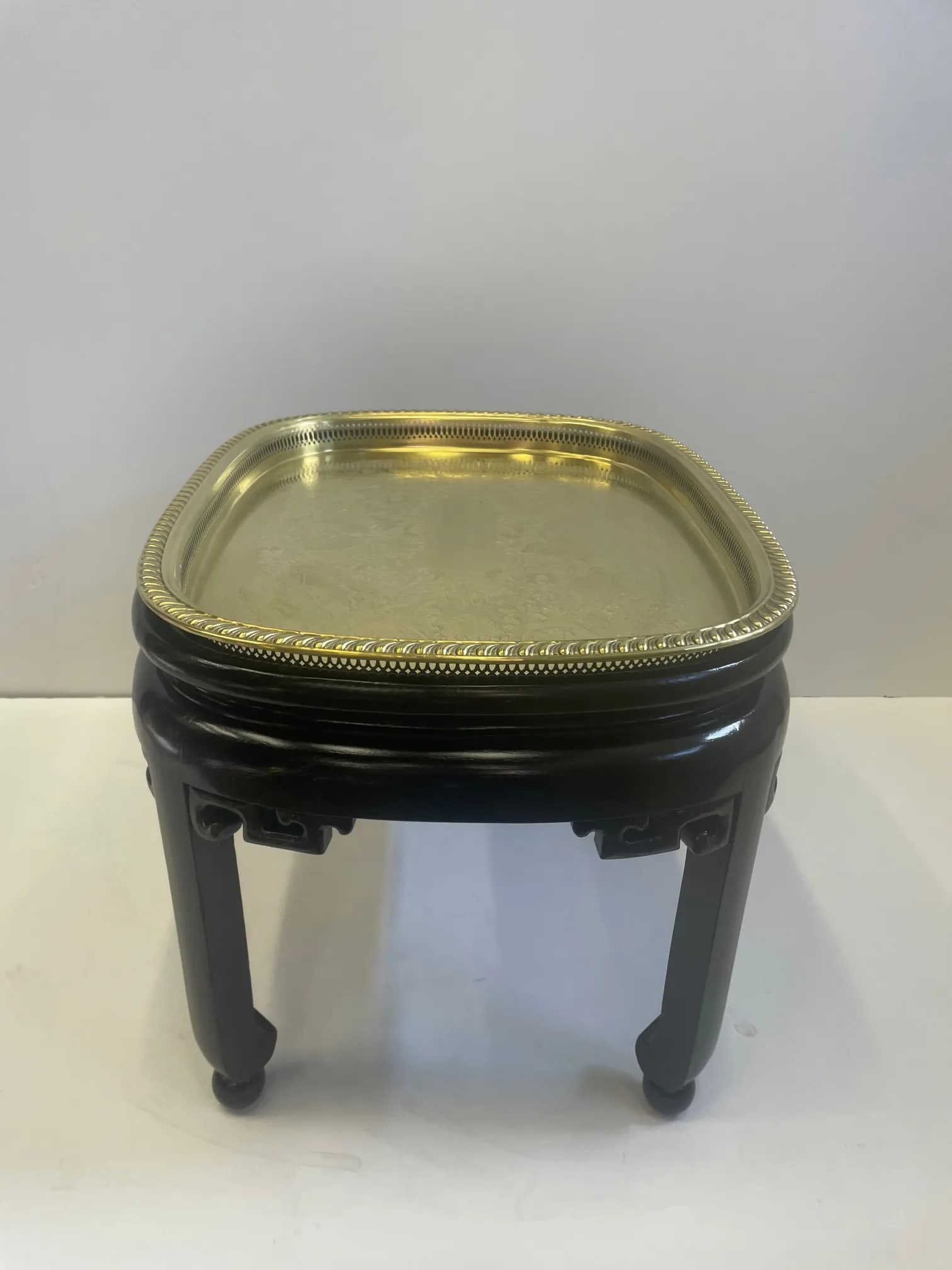 Baker Brass Tray Coffee Table With Ebonized Base - 6