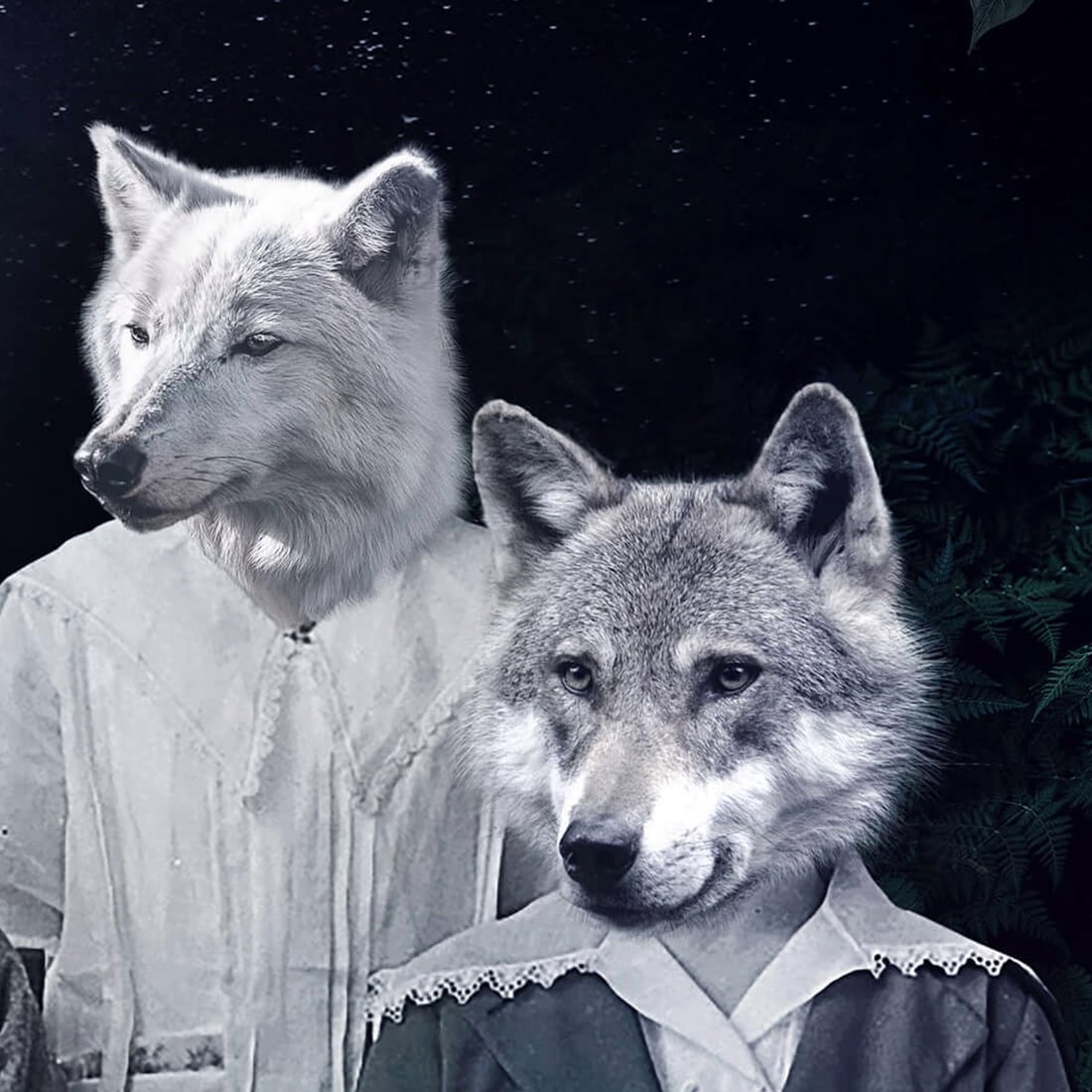 Never Forget the Forest - Wolves by Marcin and Kate Owczarek | Digital Art of people with wolf heads - 2