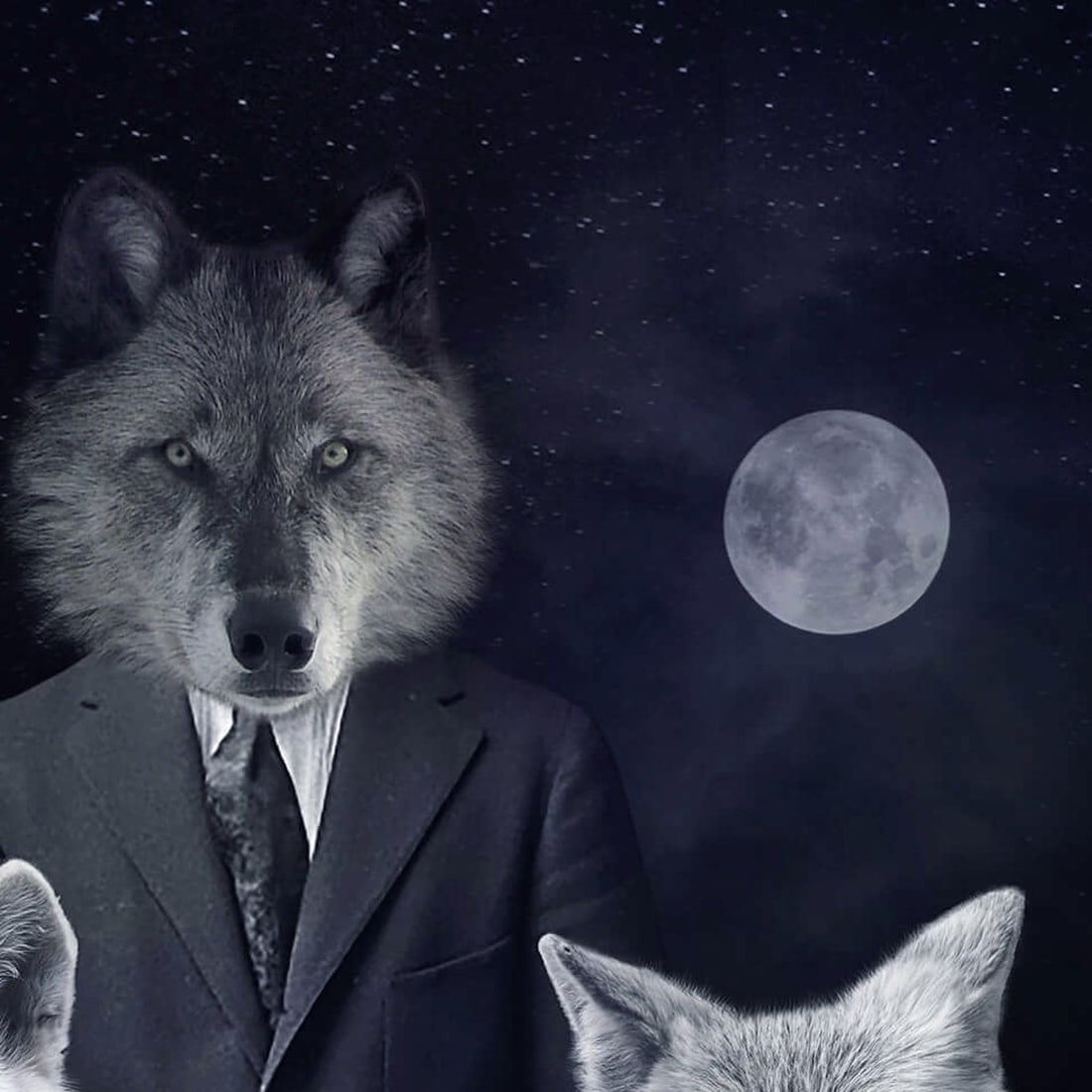 Never Forget the Forest - Wolves by Marcin and Kate Owczarek | Digital Art of people with wolf heads - 3