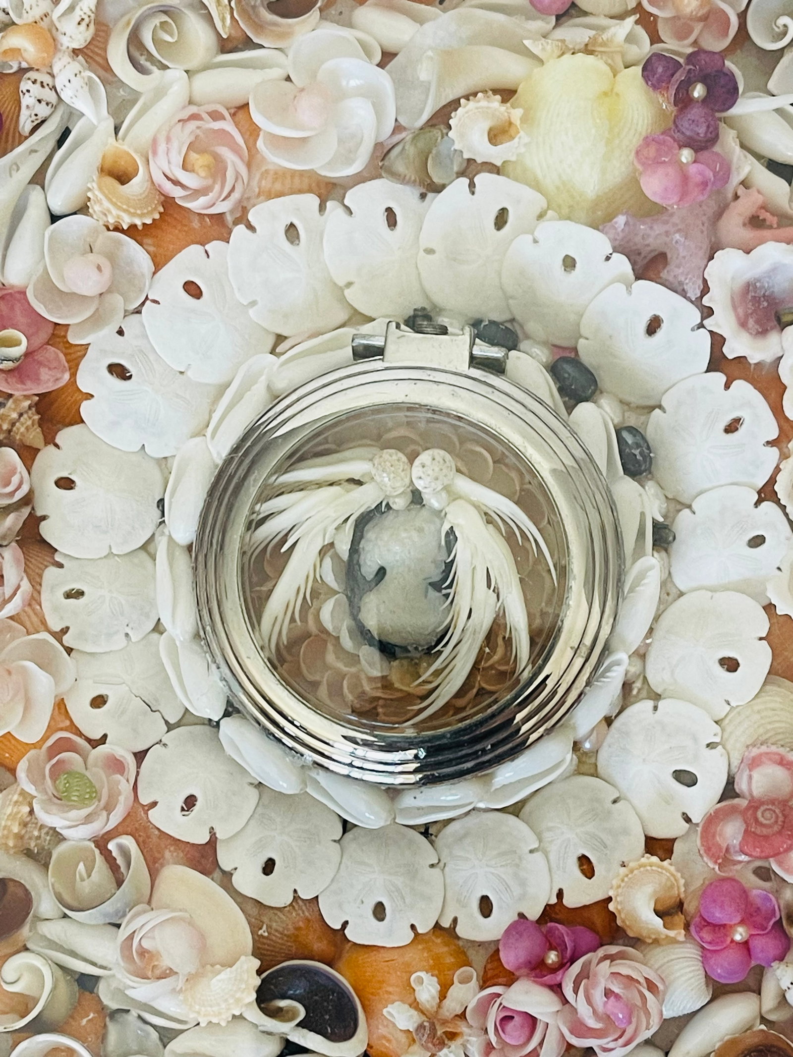 1950s Exquisite Vintage Sailors Valentines Sea Shells and Cameo - 3