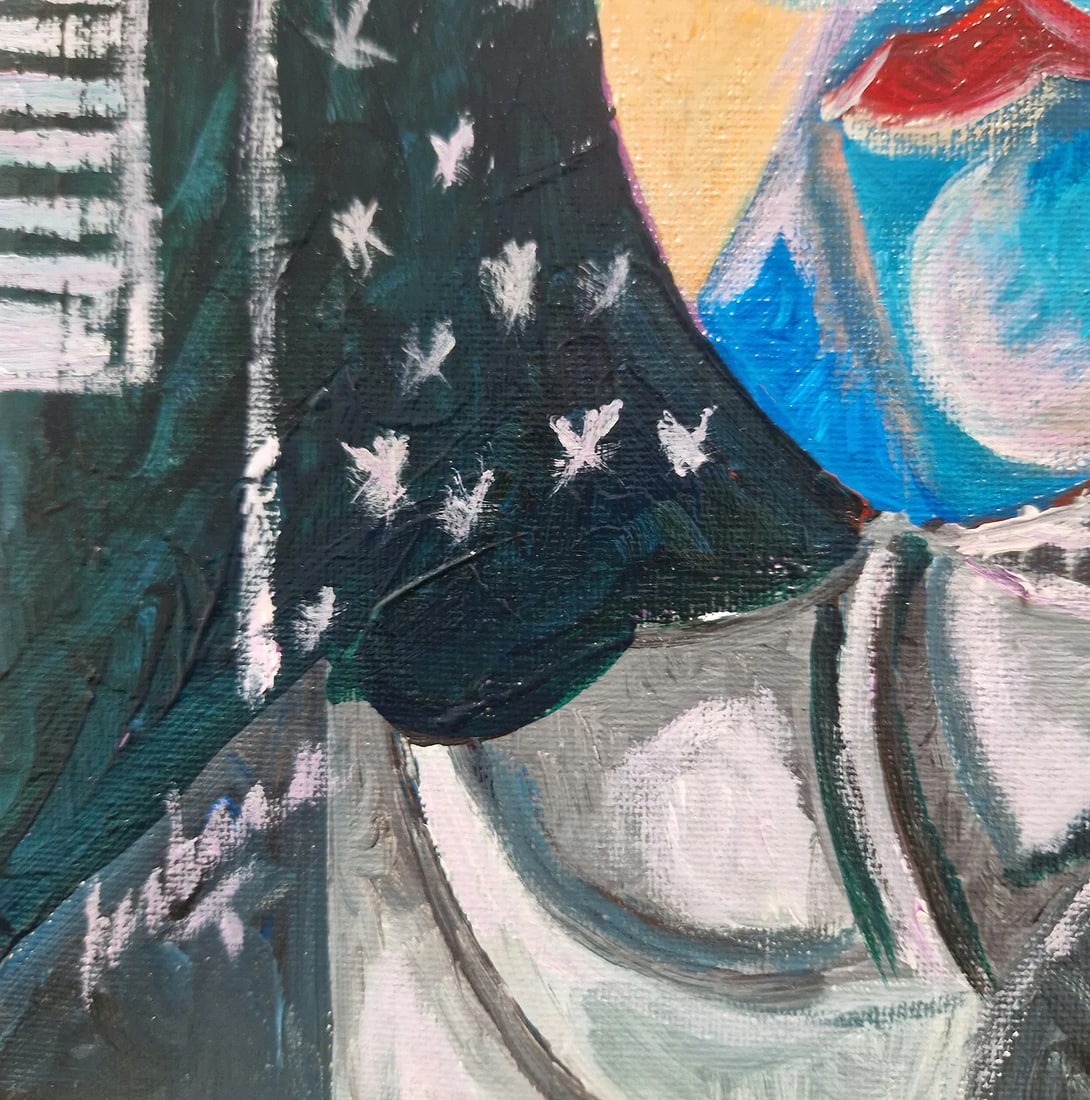 European School - Contemporary Cubist Portrait, Oil on Canvas - 4