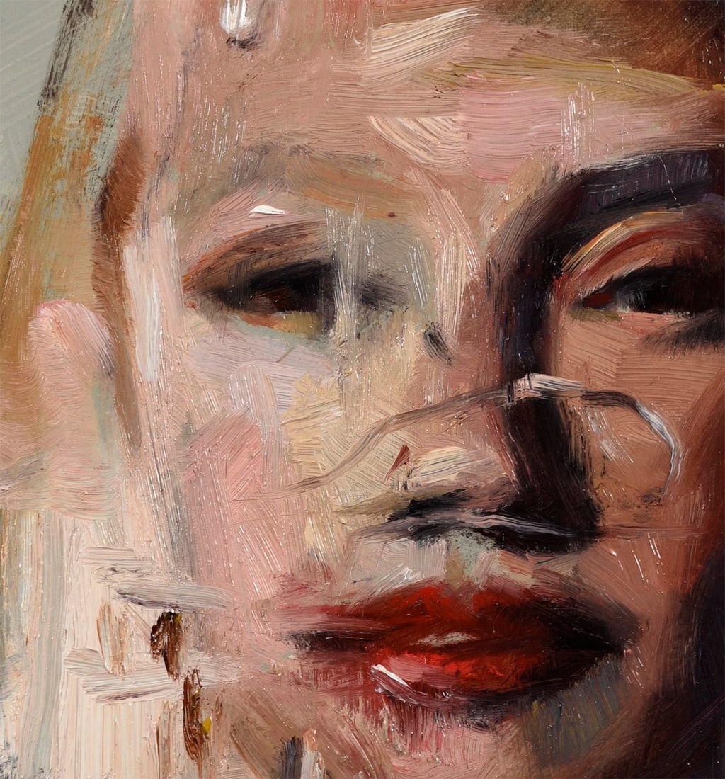 Distort by Ryan Morse | Oil on Panel Portrait of a Woman's Face - 2