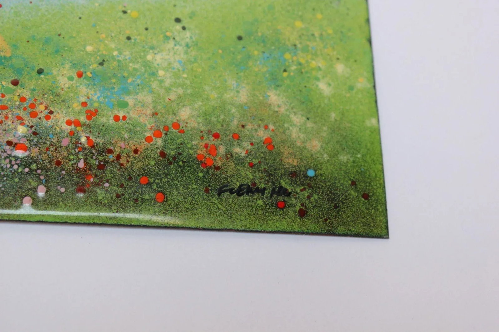 Mid-Century Enamel on Copper Landscape Painting/Plaque by Fleming - 10