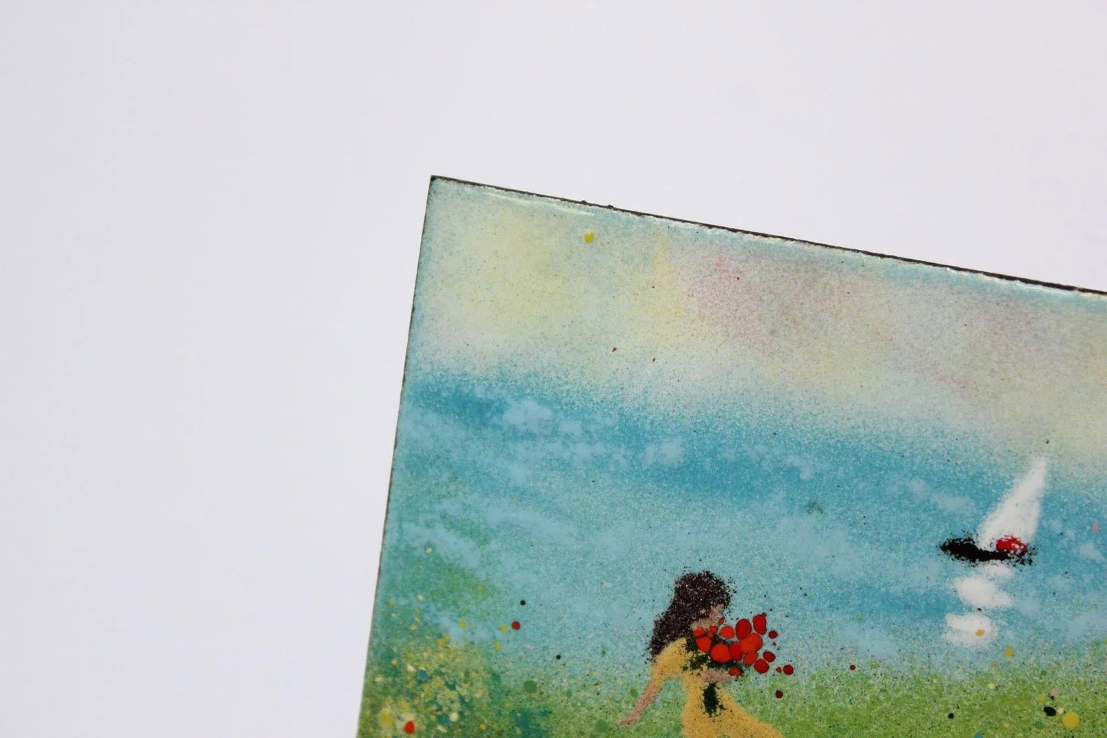 Mid-Century Enamel on Copper Landscape Painting/Plaque by Fleming - 9