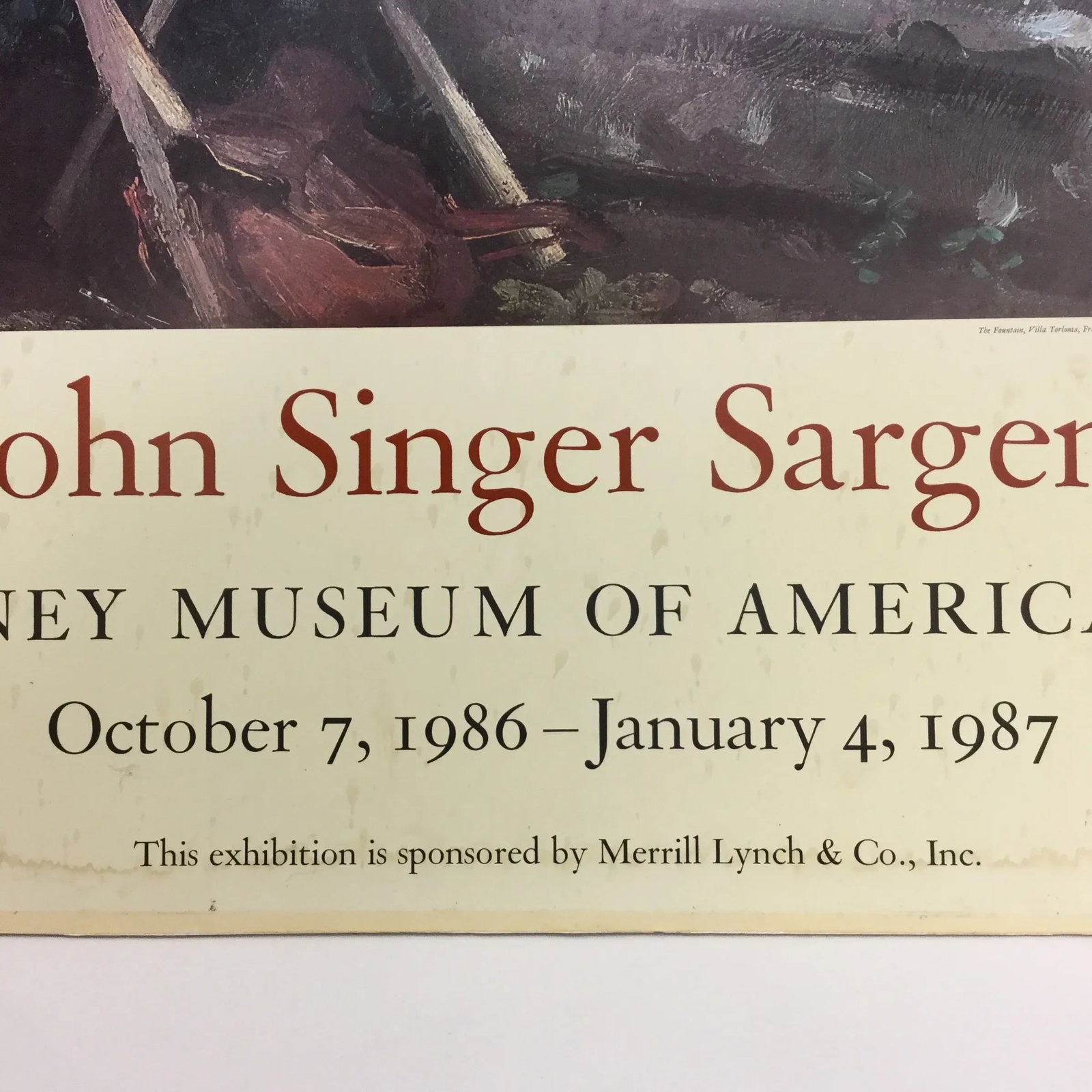 Original Poster of John Singer Sargent 1986 - 3