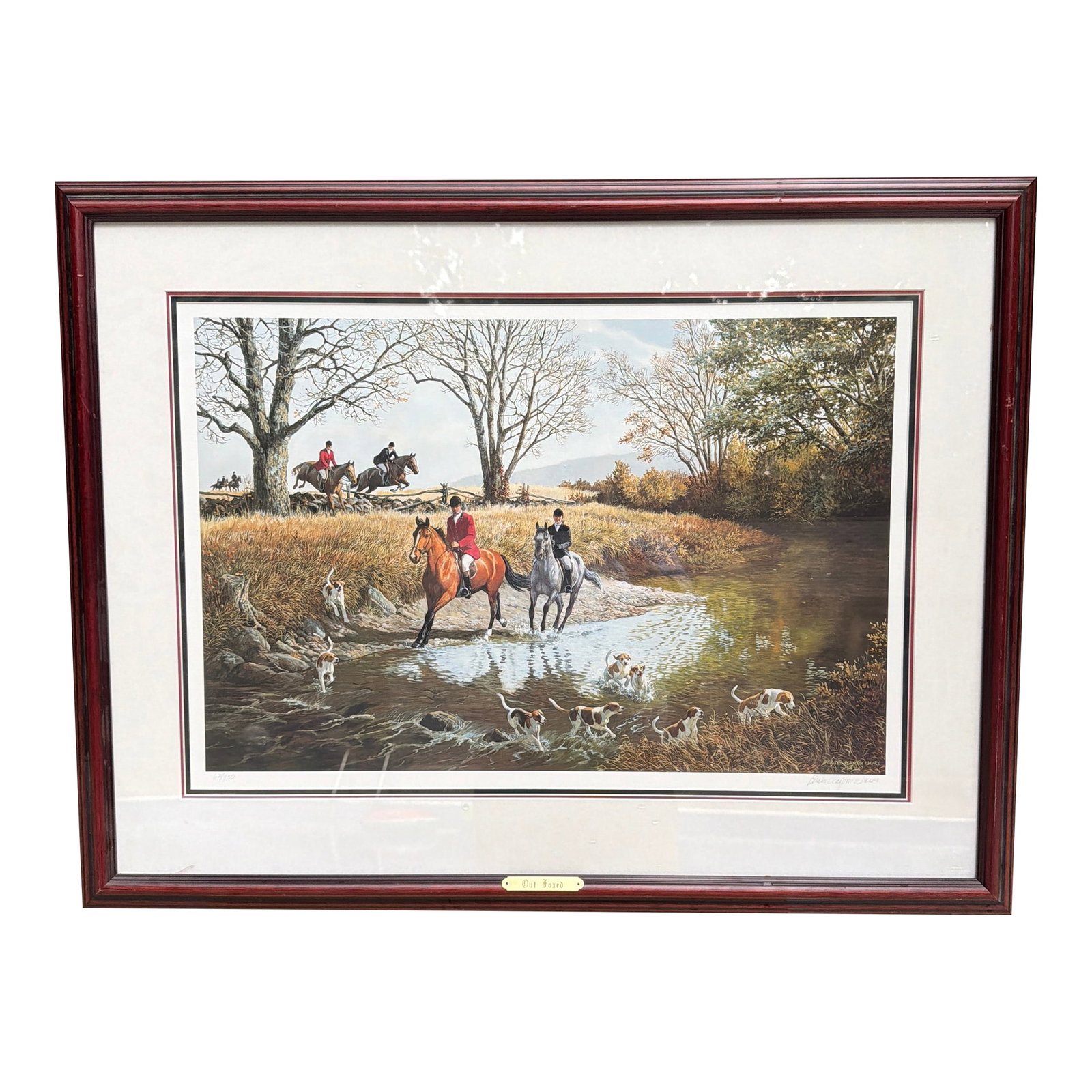 Persis Clayton Weirs Signed Limited Edition Print "Out Foxed" (68 of 950): Signed limited edition print entitled "Out Foxed" by Maine artist Persis Clayton Weirs from 1989. It is an early copy of the print and is beautifully triple matted with a beautiful frame and even a