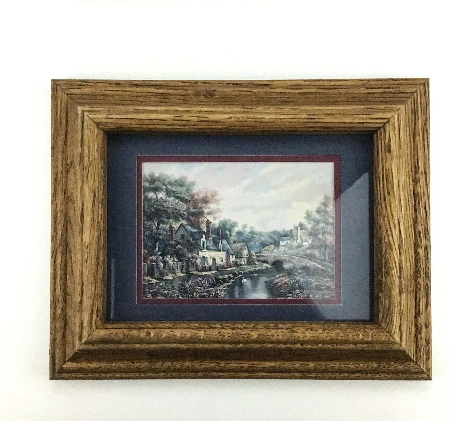 Mid Century Oak Wood Framed Prints - a Pair - 5