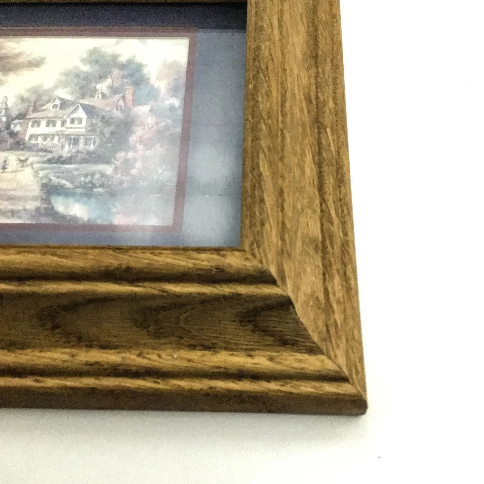 Mid Century Oak Wood Framed Prints - a Pair - 6