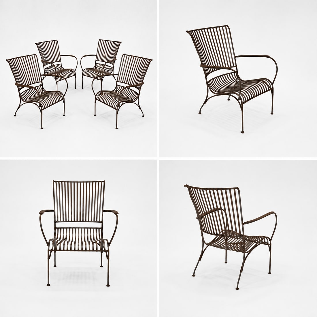 Vintage Iron Mid-Century Modern Garden Chairs - 3