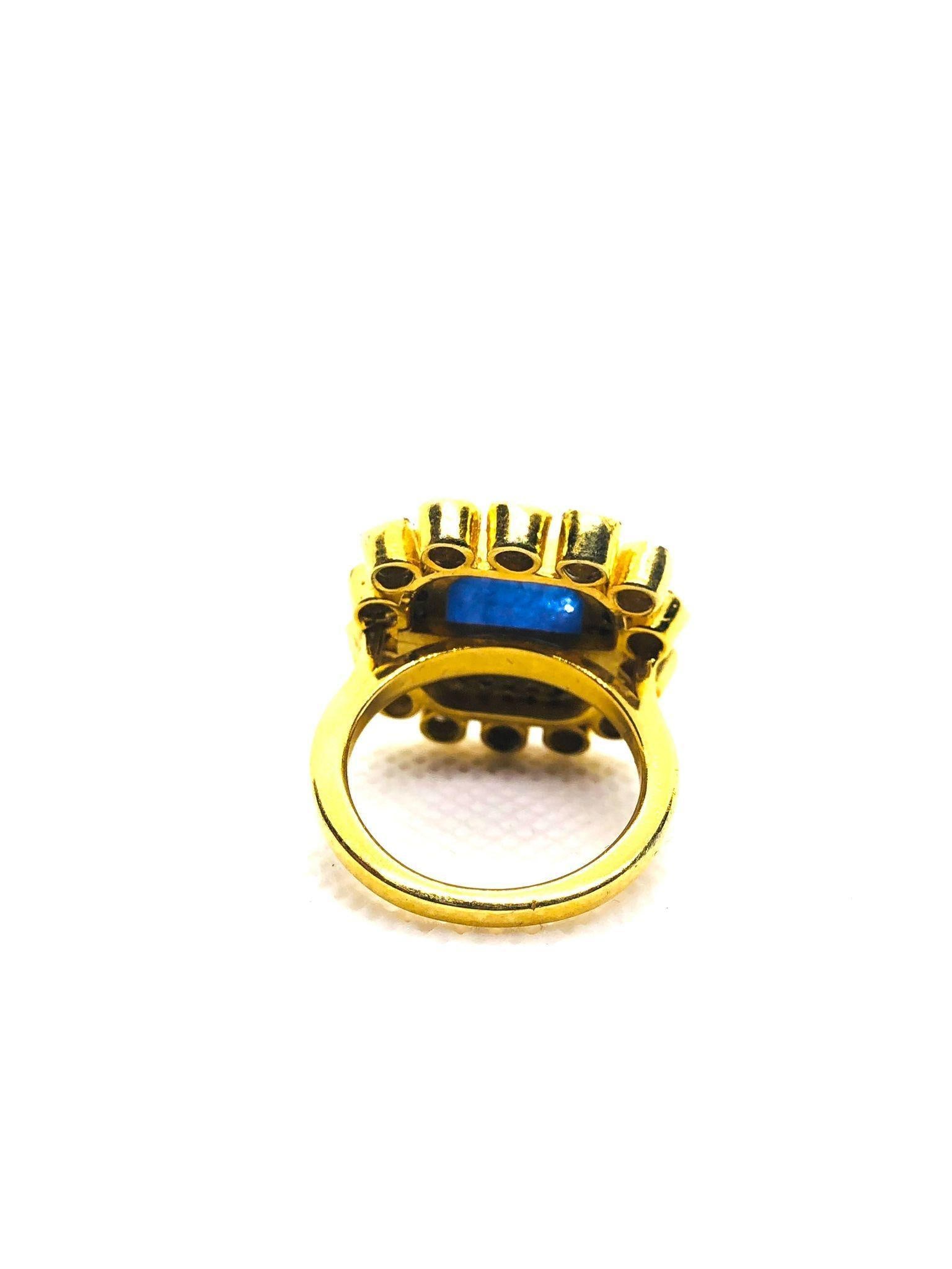 Bochic "Orient" Vintage Rose Cut Diamond & Tanzanite Ring Set 18K Gold & Silver - 10