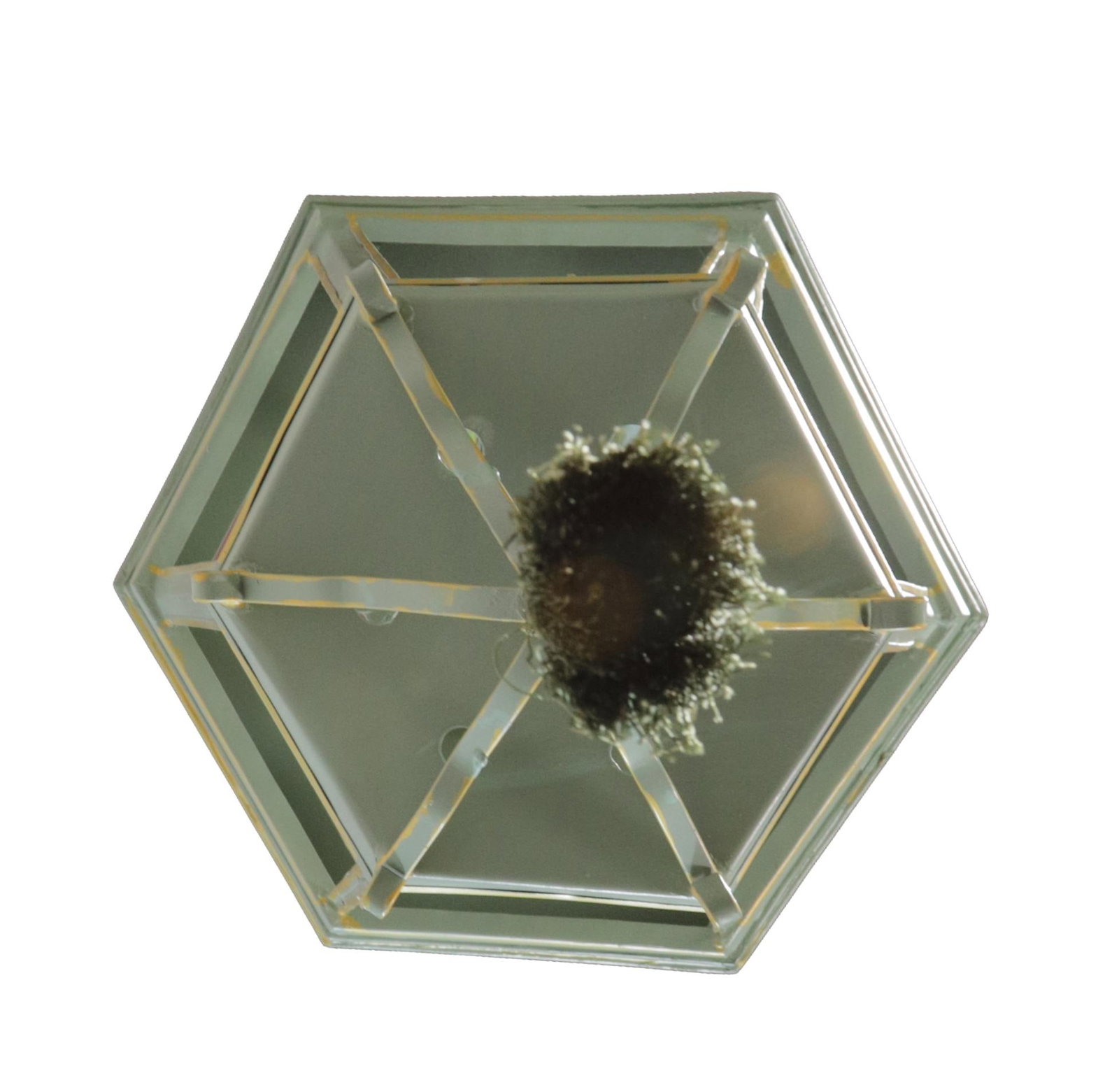 A Vintage "Visual Comfort" Style Iron Celadon Green Chandelier - 10