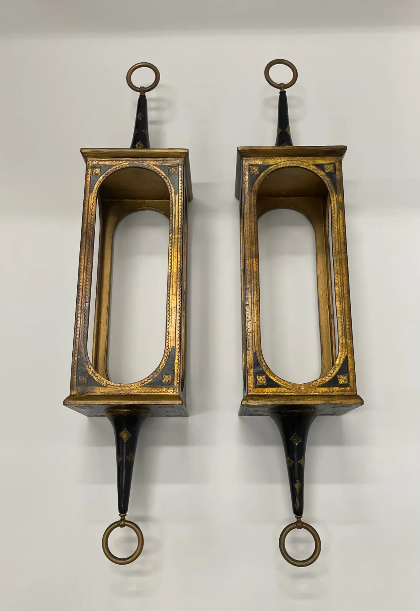 Ebonized & Gilt Venetian Hanging Lanterns -A Pair - 10