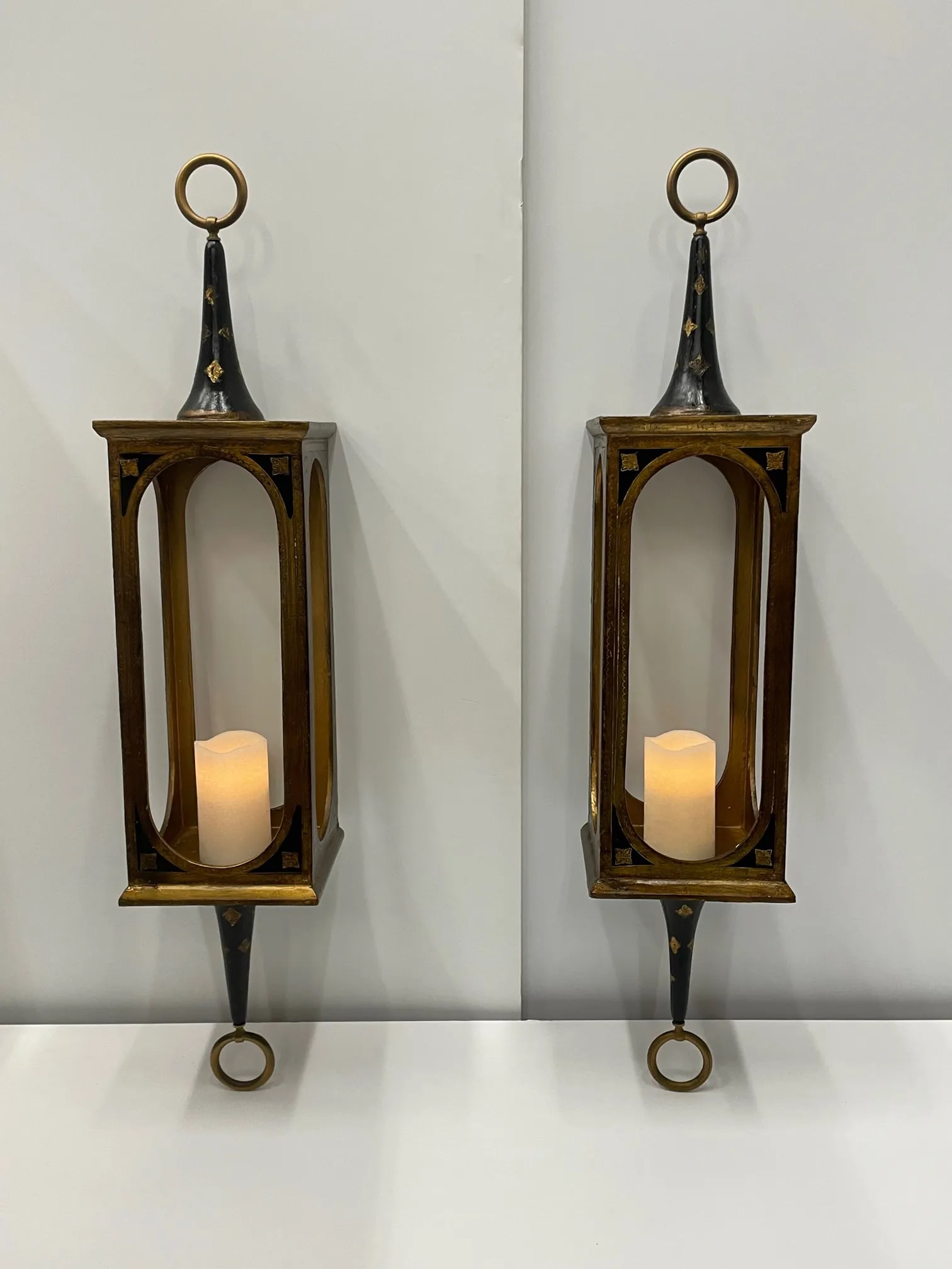 Ebonized & Gilt Venetian Hanging Lanterns -A Pair - 13