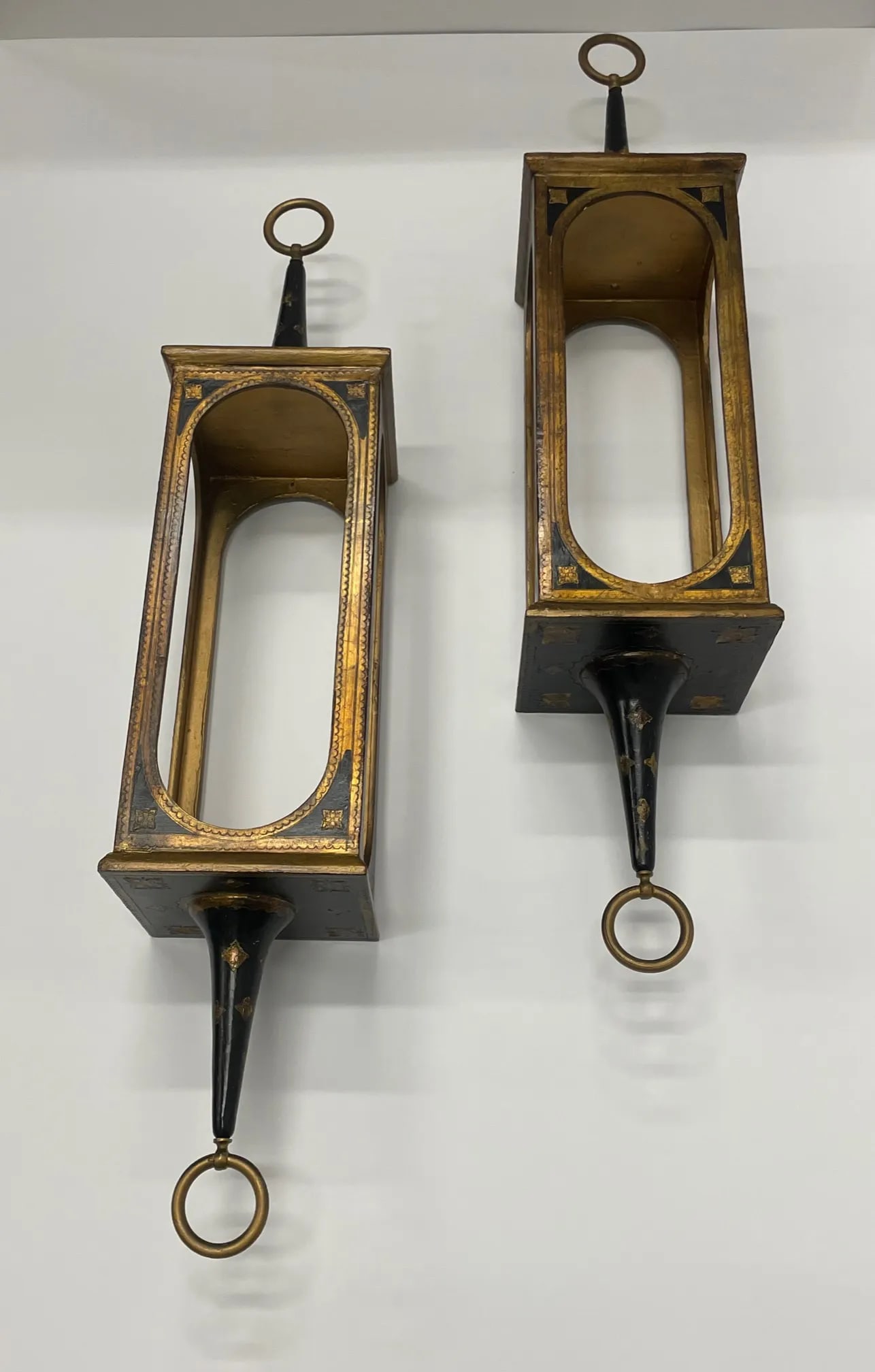 Ebonized & Gilt Venetian Hanging Lanterns -A Pair - 7