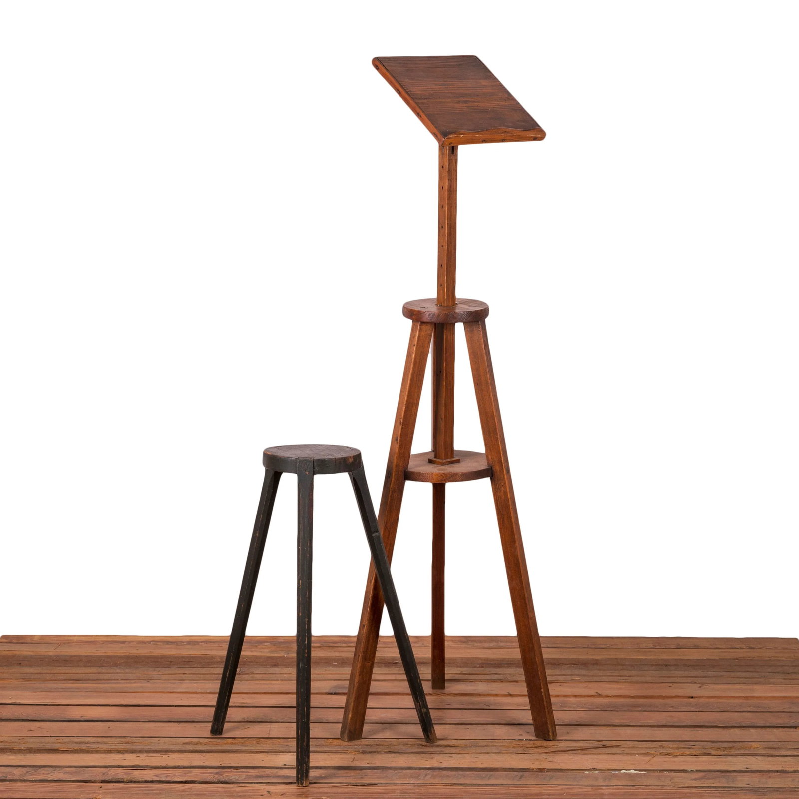 American Primitive Pine Easel & Stand, 19th Century - 2