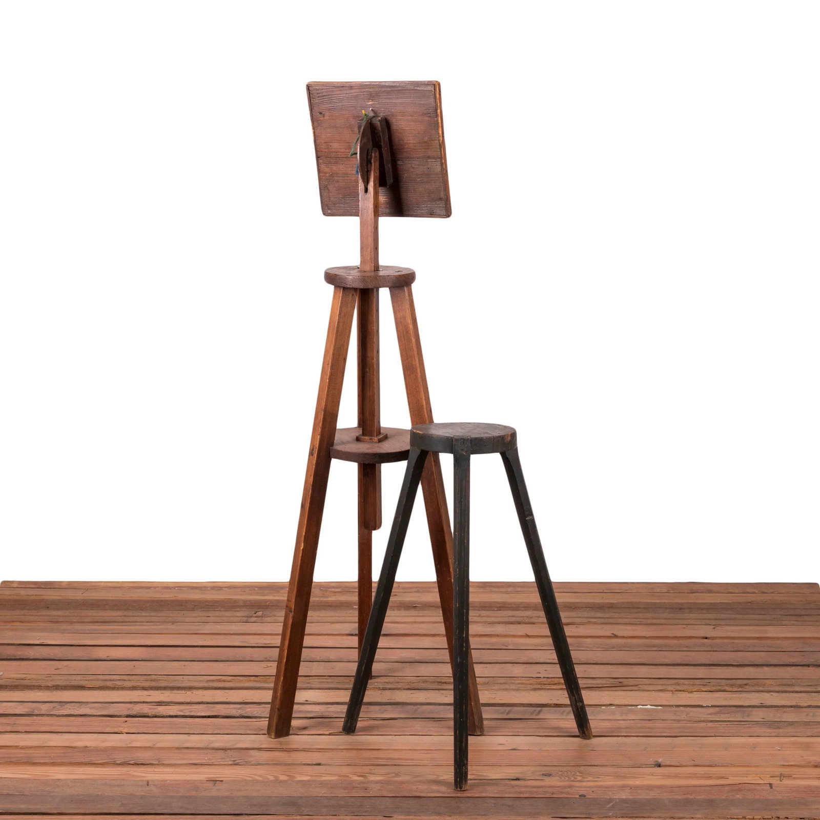 American Primitive Pine Easel & Stand, 19th Century - 3
