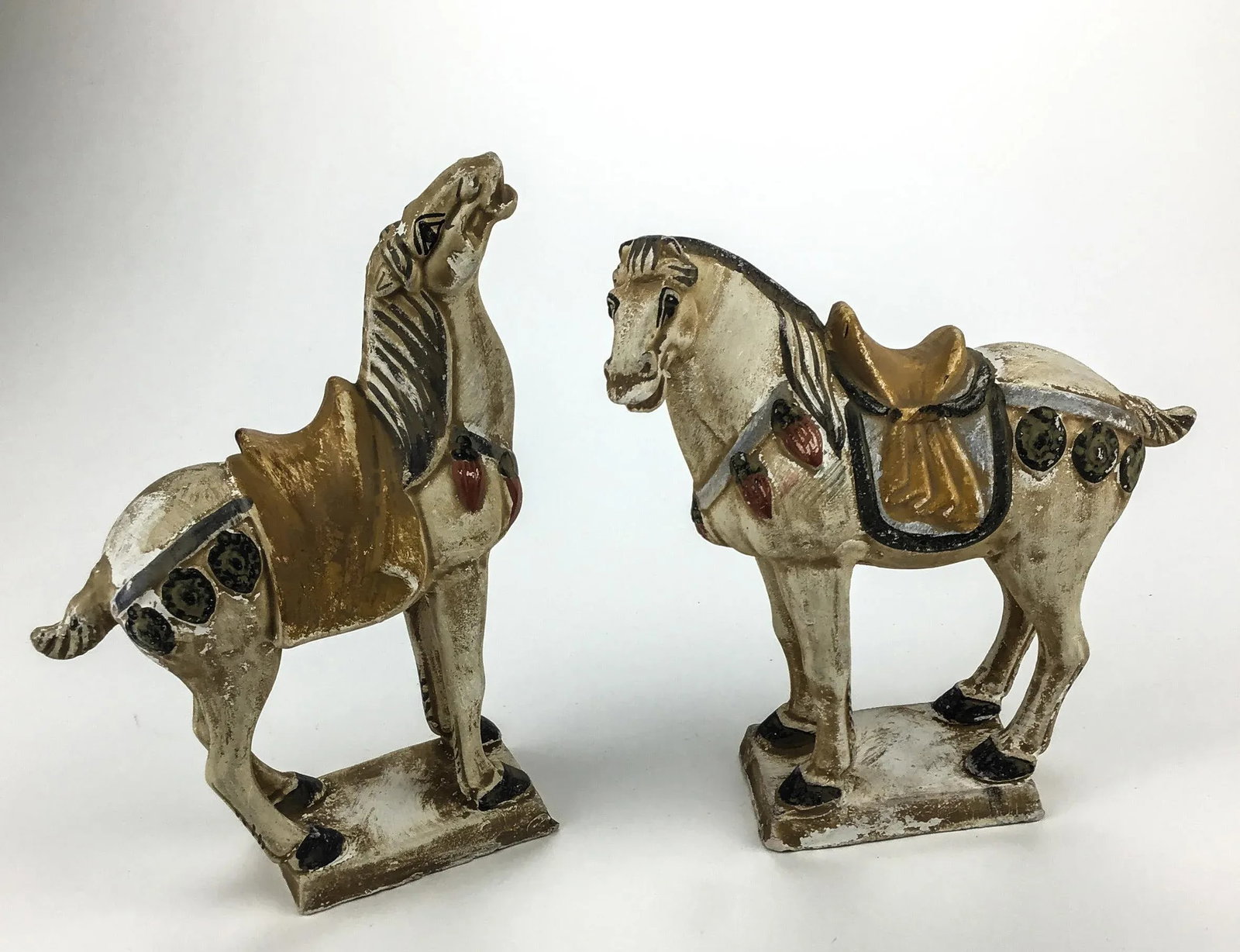 Miniature Antique Pair of Terra Cotta Tang Horses - 3