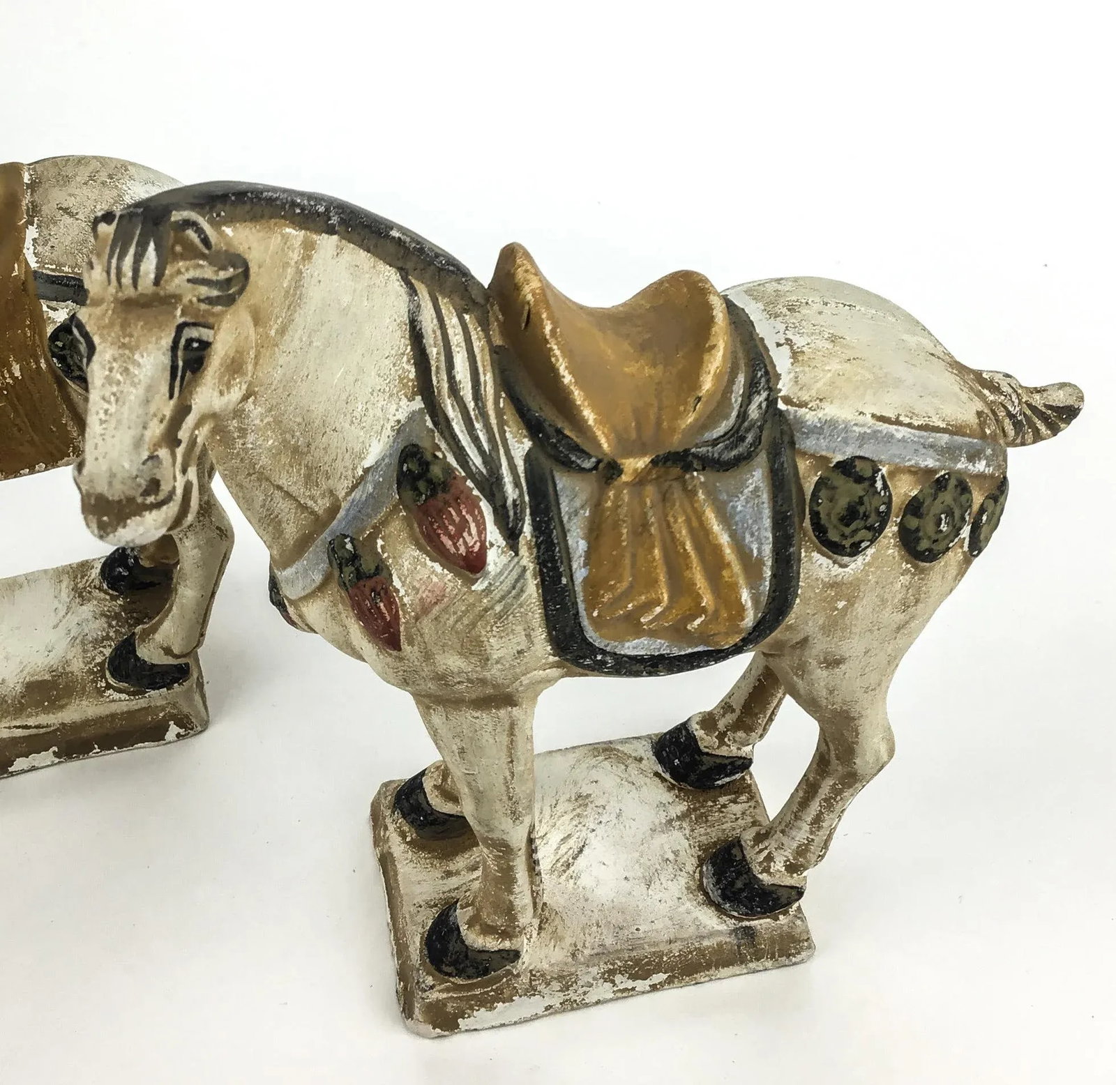 Miniature Antique Pair of Terra Cotta Tang Horses - 6