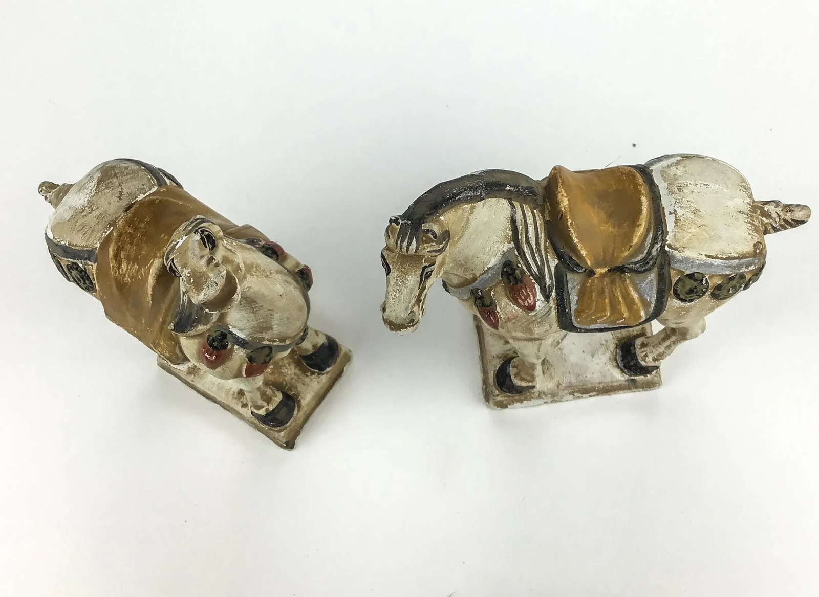Miniature Antique Pair of Terra Cotta Tang Horses - 7