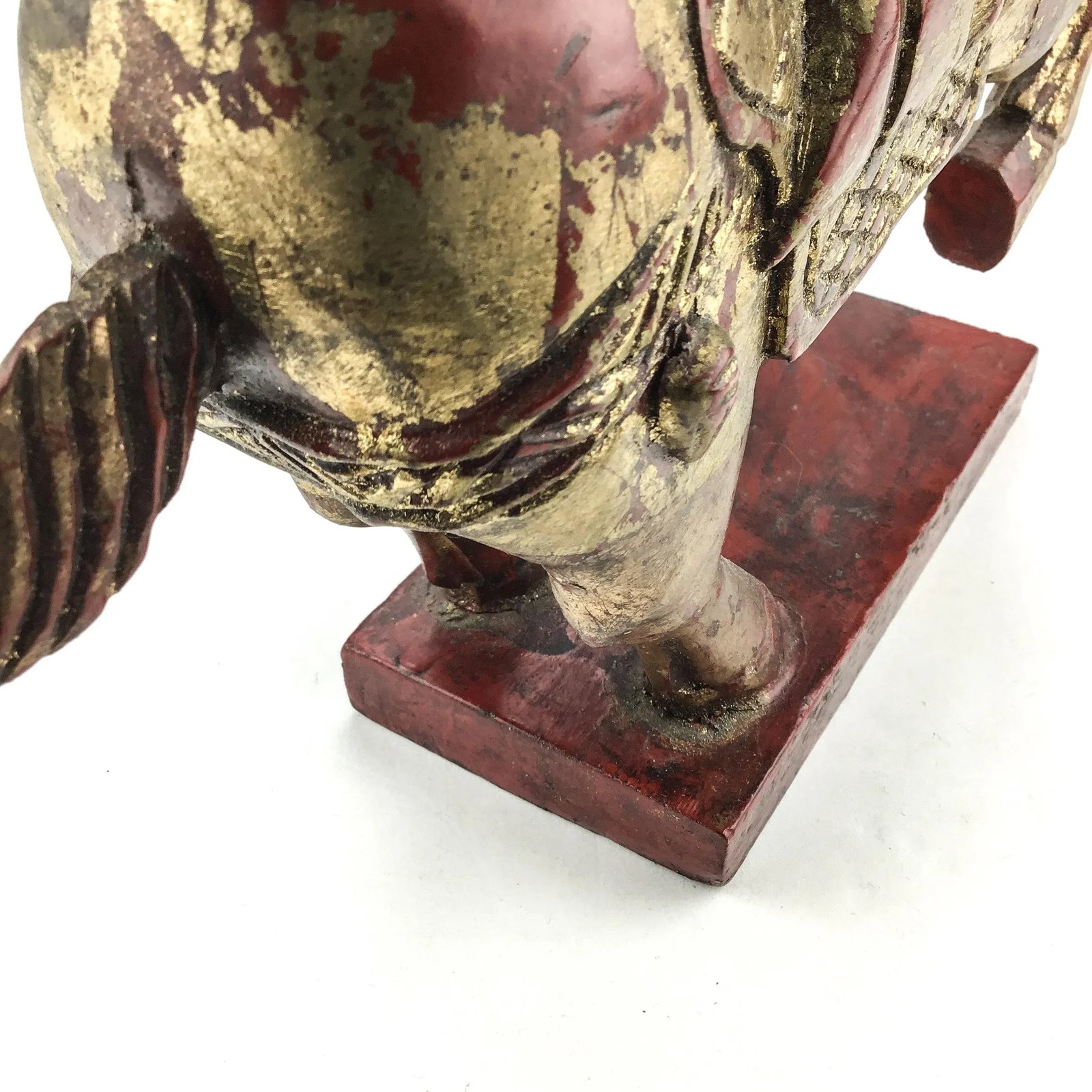 Vintage Maitland Smith Chinese Style Tang Horse Wood With Gold Detailing - 11