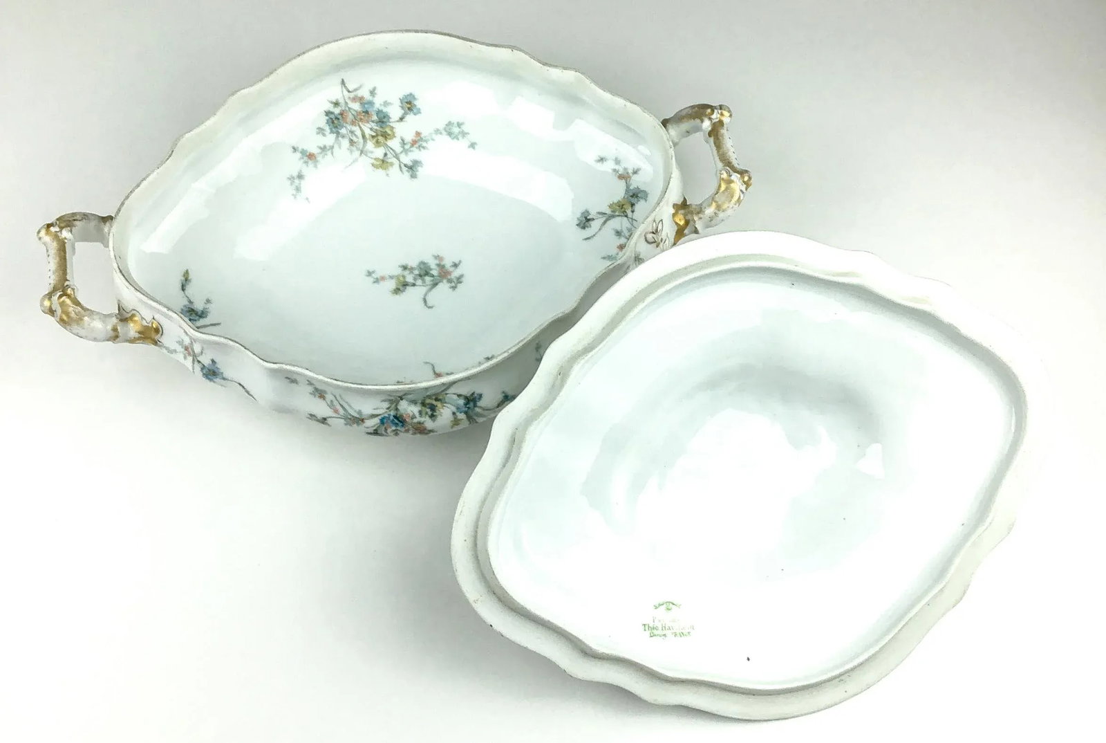Vintage Porcelain Covered Casserole Serving Dish Theo Haviland Limoges France - 5