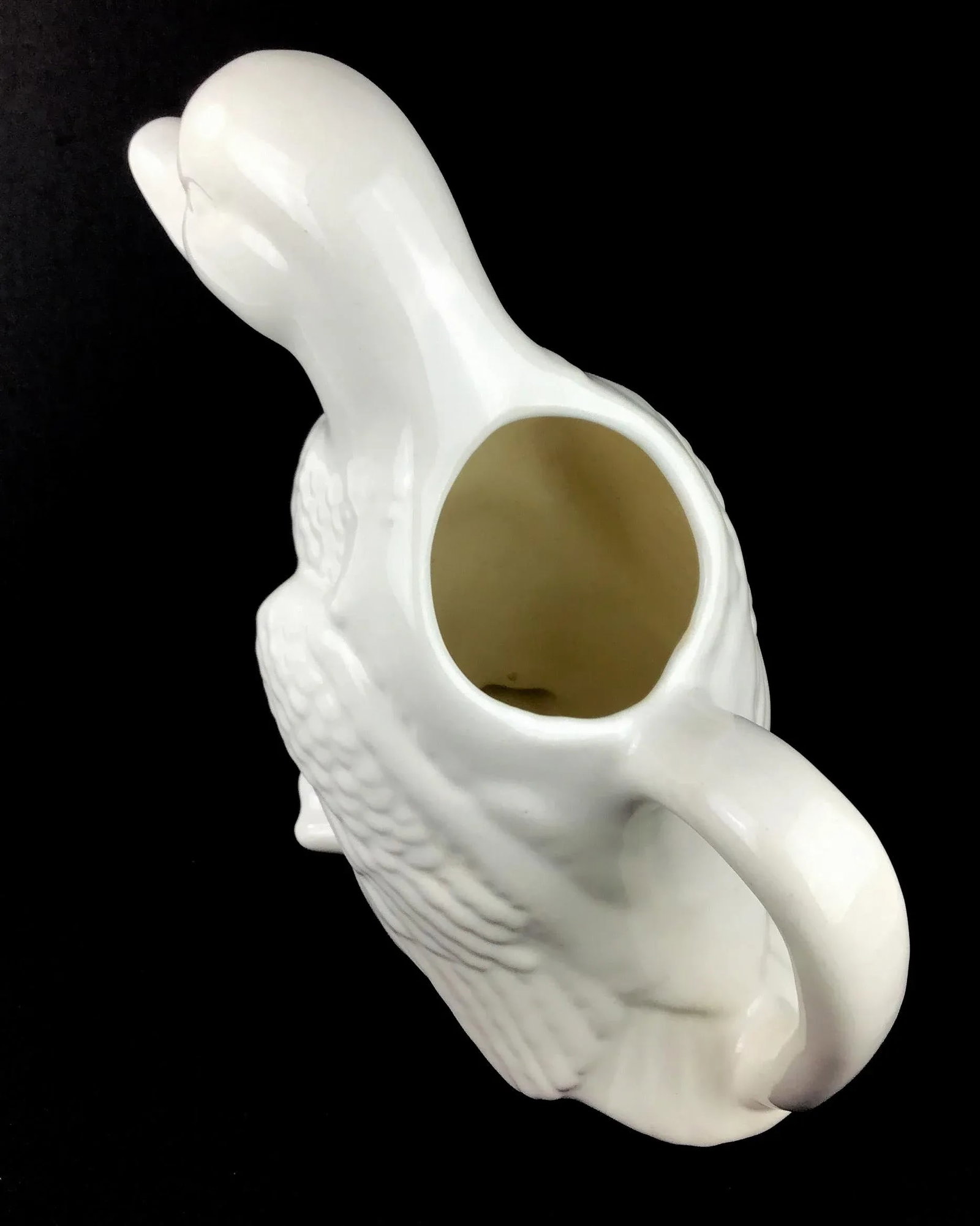 White Vintage Ceramic Porcelain Duck Pitcher - 10