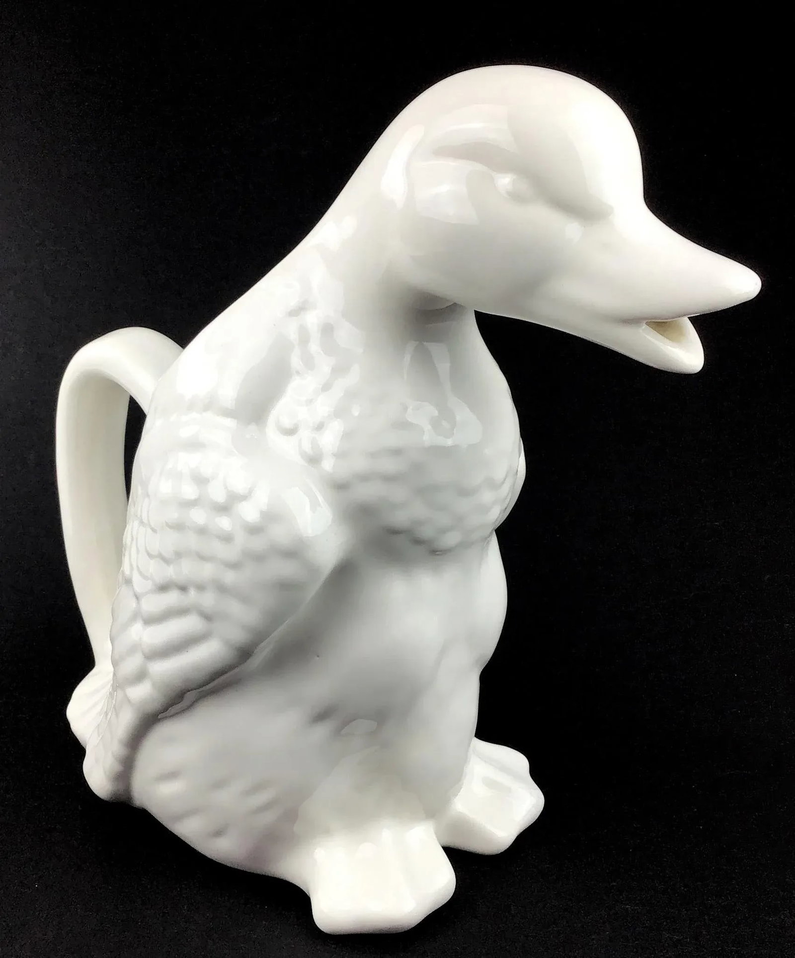 White Vintage Ceramic Porcelain Duck Pitcher - 4