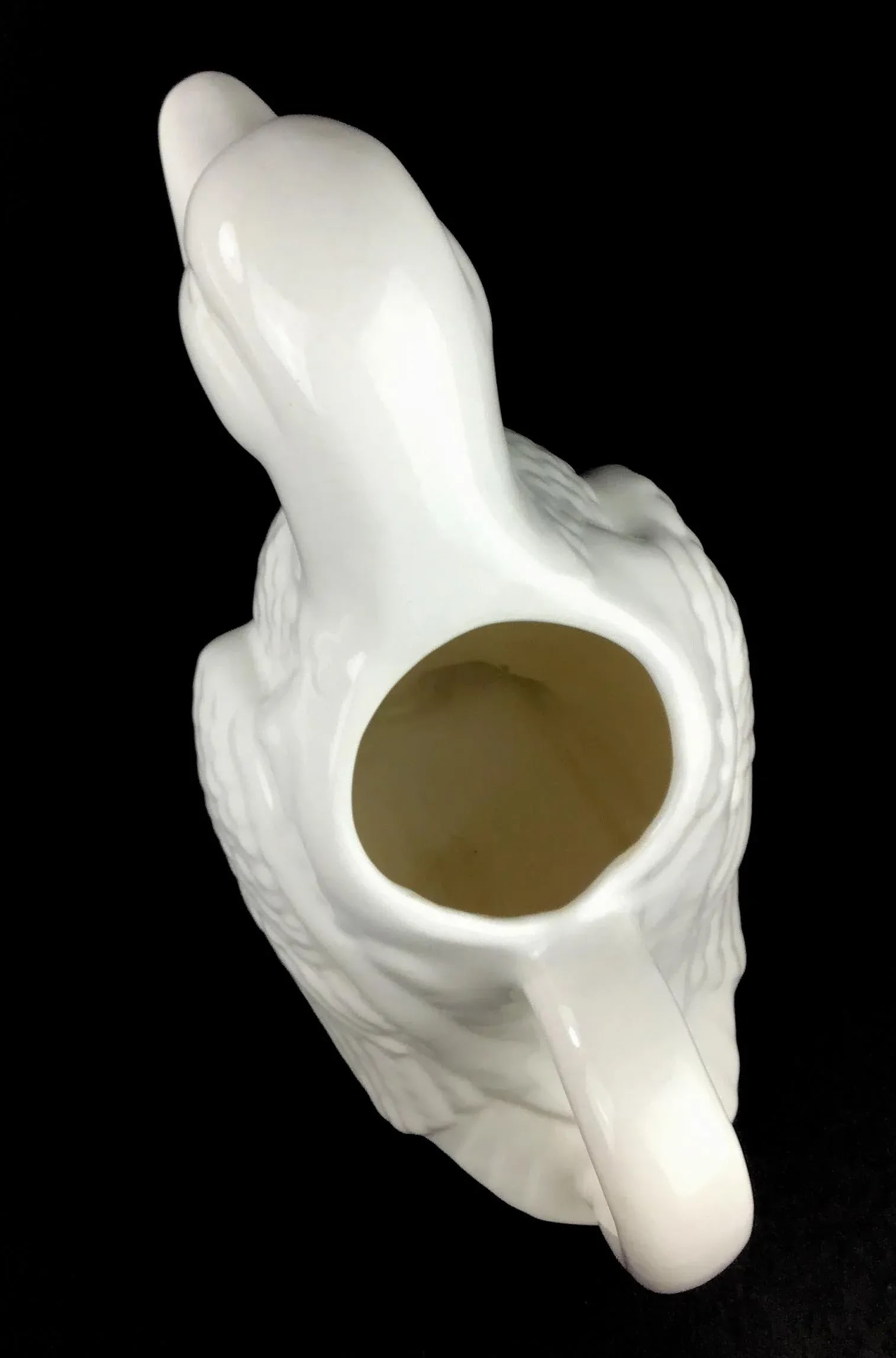 White Vintage Ceramic Porcelain Duck Pitcher - 9