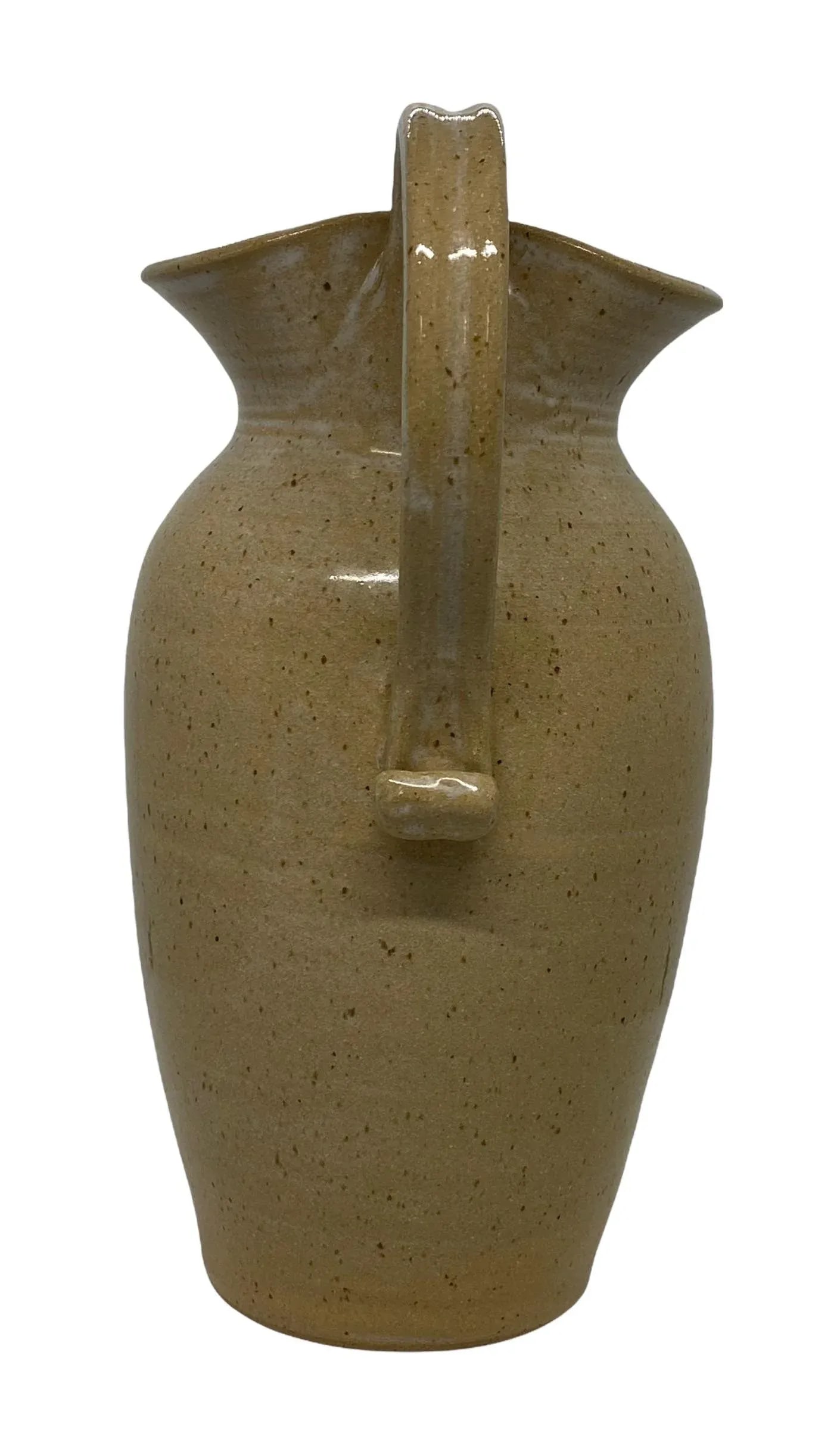 Contemporary Pebbles Pottery, North Carolina Tulip Edge Tan Pitcher - 3