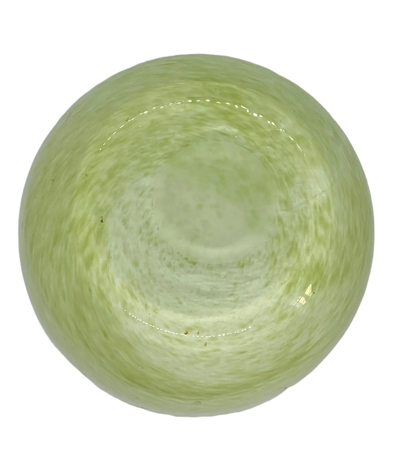 Late 20th Century Round Glass Decorative Green Vase - 10