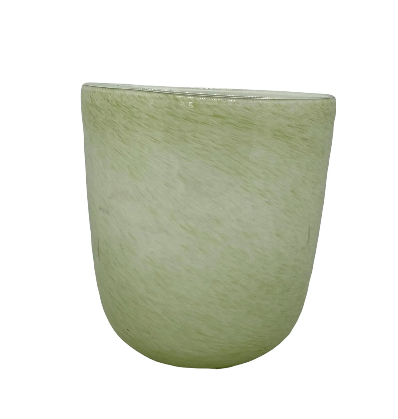 Late 20th Century Round Glass Decorative Green Vase - 13