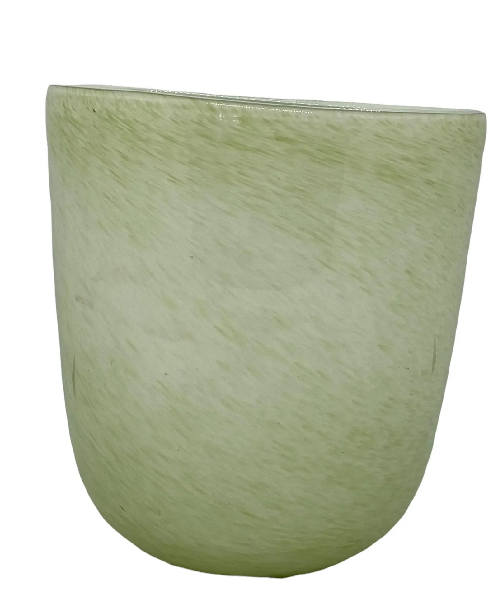 Late 20th Century Round Glass Decorative Green Vase - 2