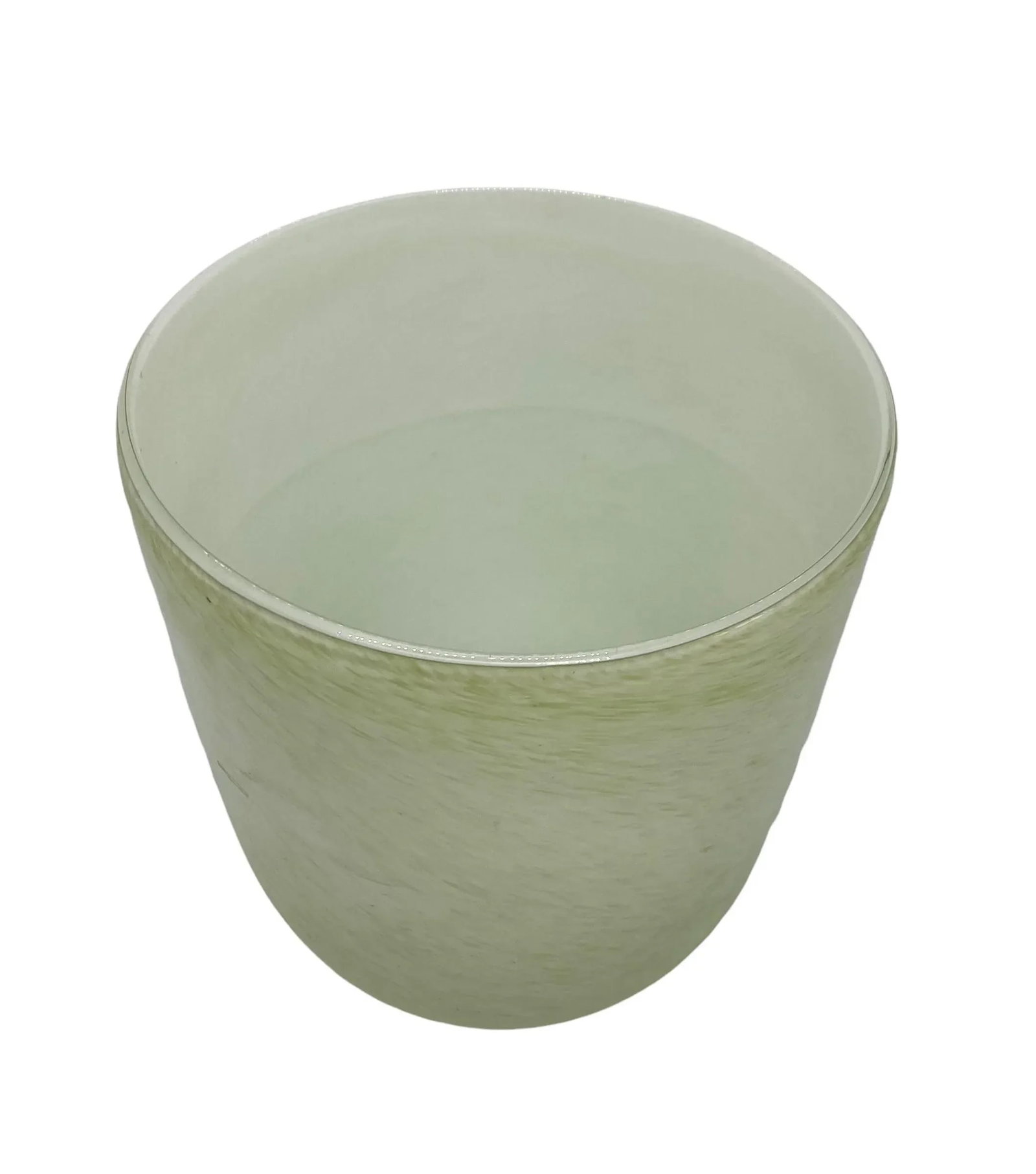 Late 20th Century Round Glass Decorative Green Vase - 3