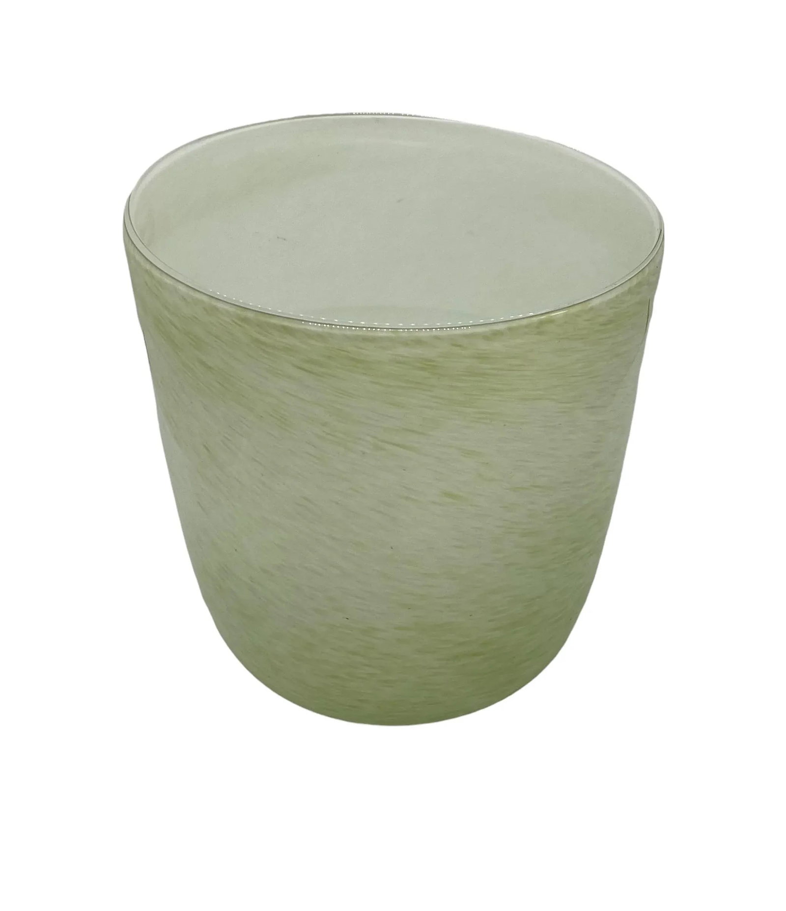 Late 20th Century Round Glass Decorative Green Vase - 4