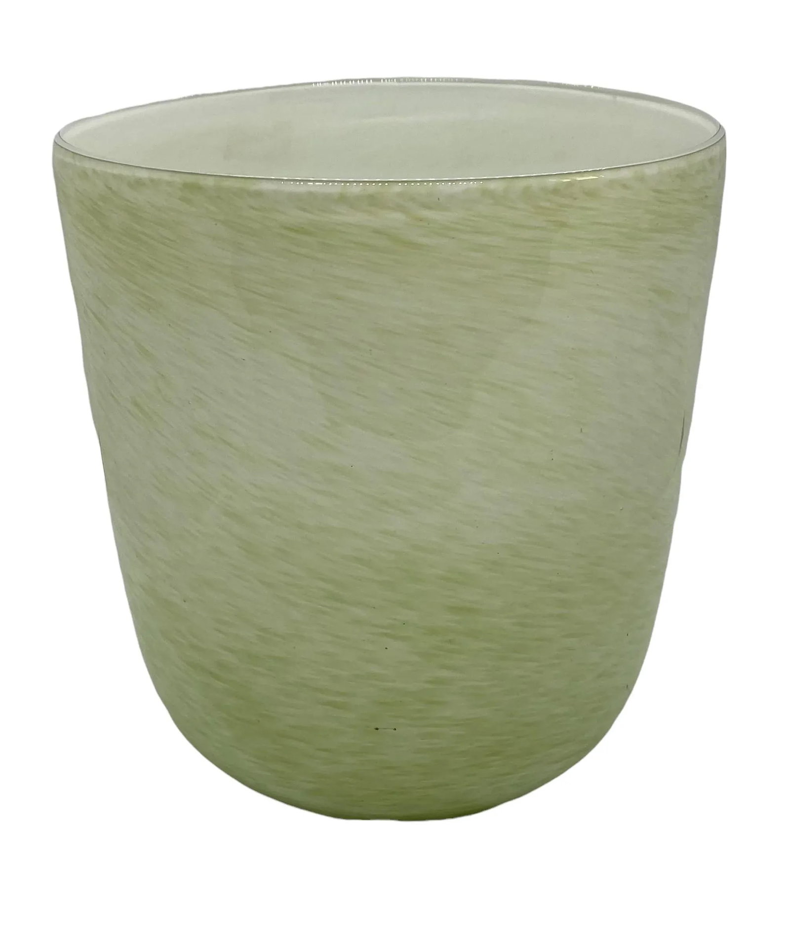 Late 20th Century Round Glass Decorative Green Vase - 5
