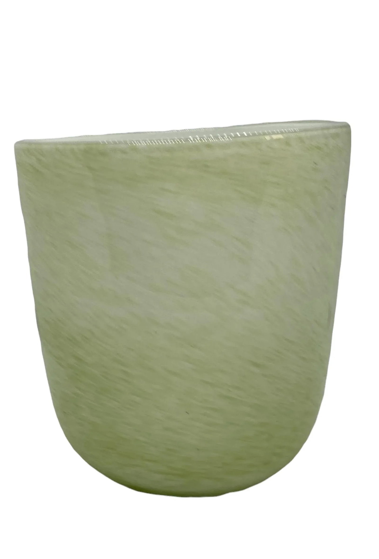 Late 20th Century Round Glass Decorative Green Vase - 6