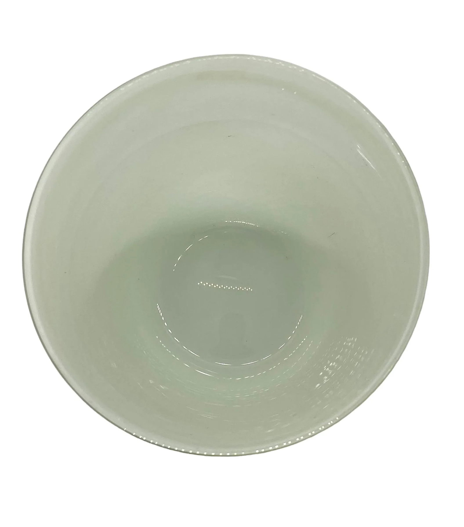 Late 20th Century Round Glass Decorative Green Vase - 7
