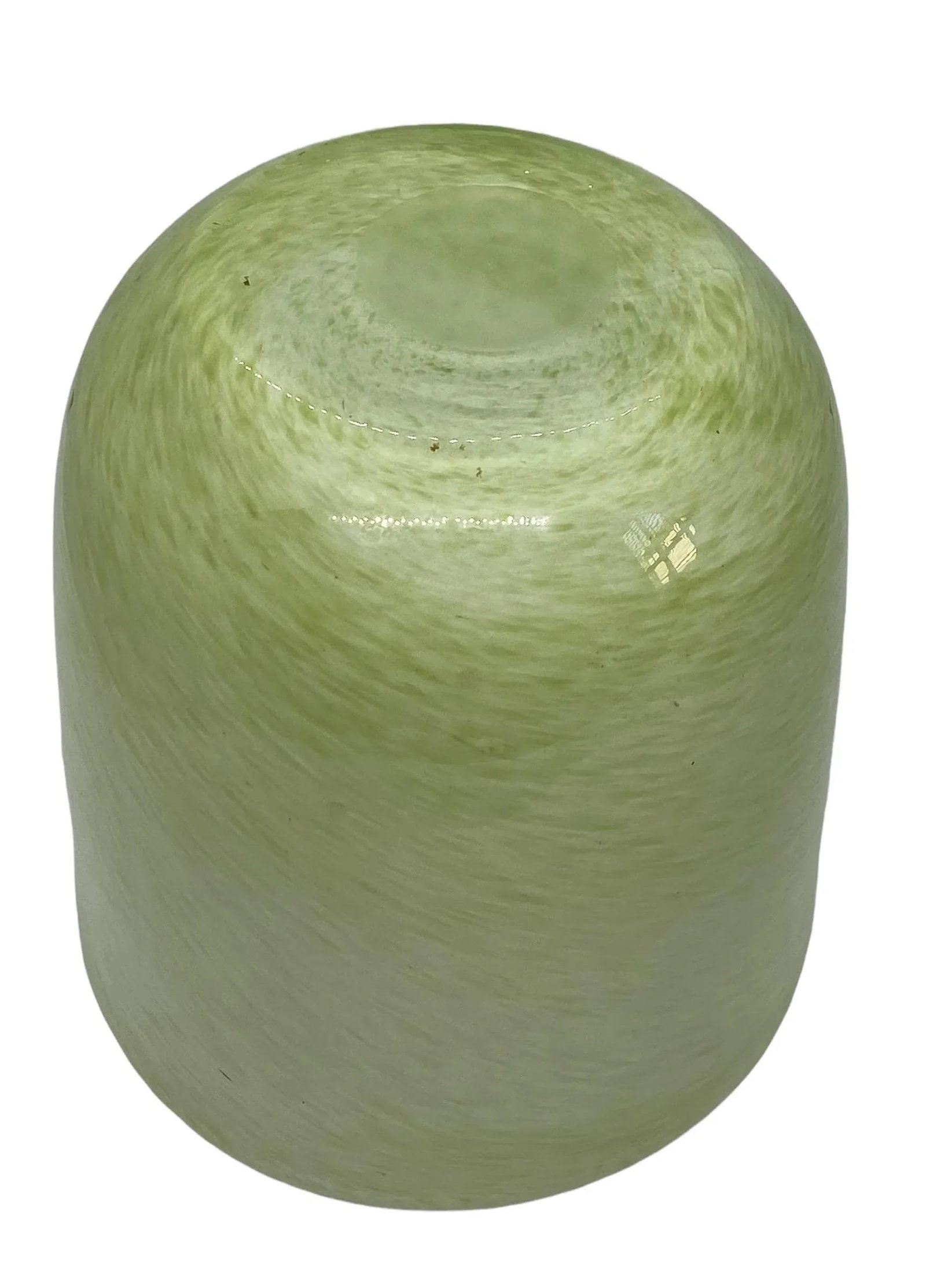 Late 20th Century Round Glass Decorative Green Vase - 9