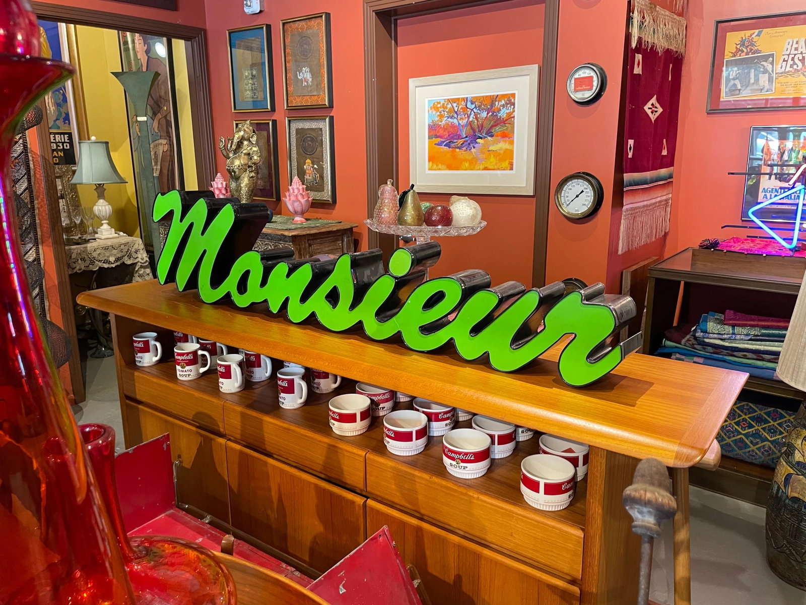 Mid Century "Monsieur" Sign - 3